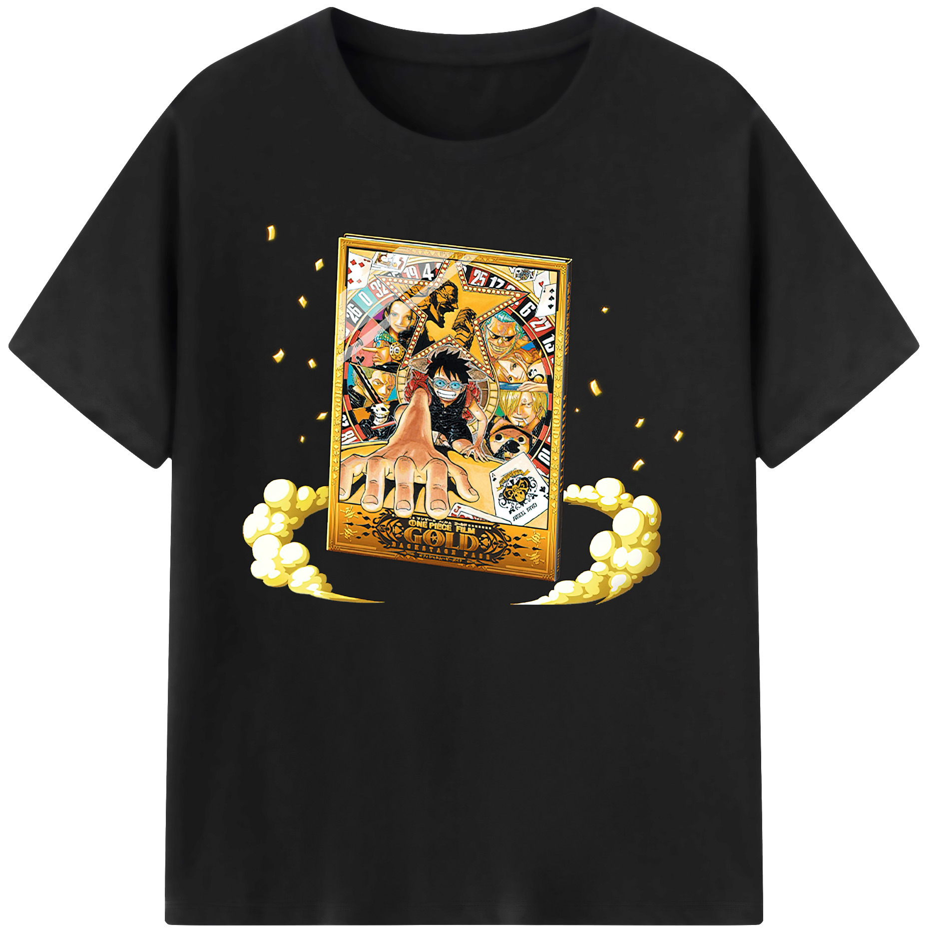 ワンピース モンキー・D・ルフィ ONE PIECE Monkey D. Luffy 綿100％ メンズ半袖Tシャツ｜肌触りやわらか＆通気性