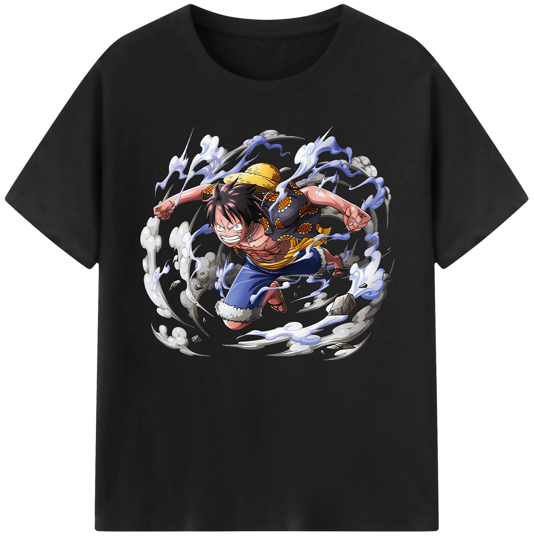 ワンピース モンキー・D・ルフィ ONE PIECE Monkey D. Luffy 綿100％ メンズ半袖Tシャツ｜肌触りやわらか＆通気性