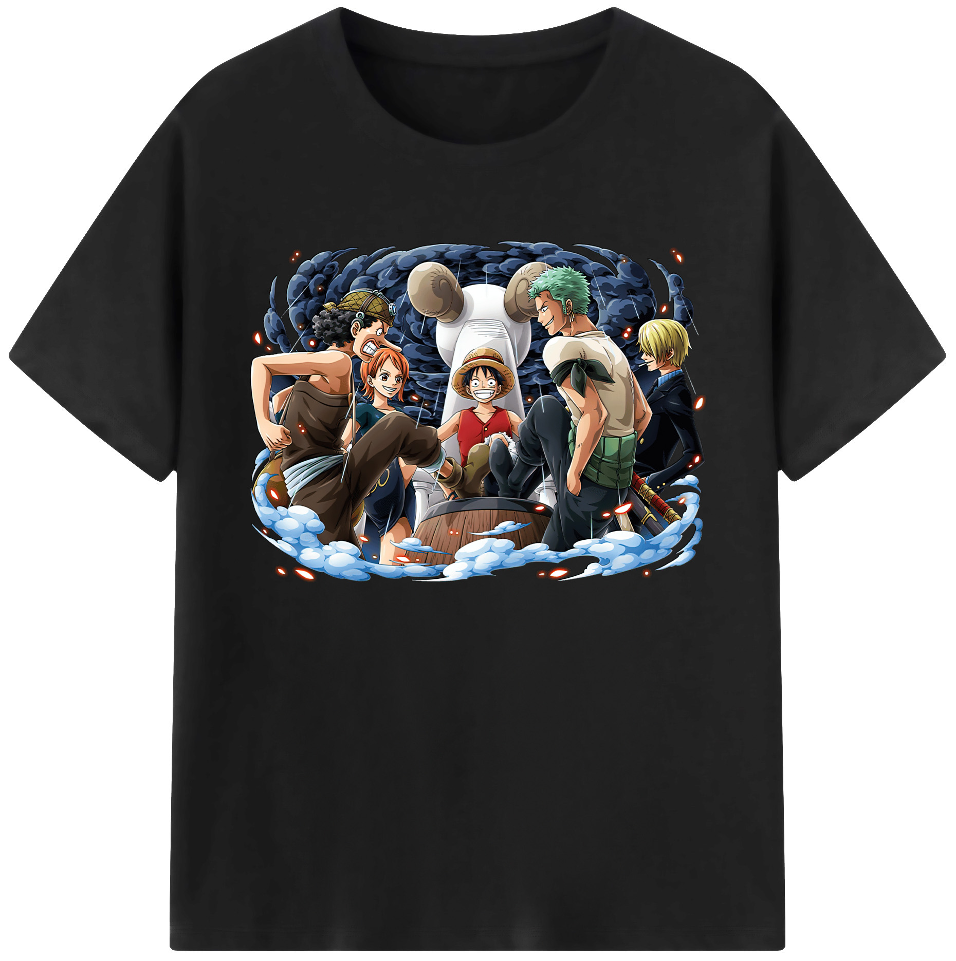 ワンピース モンキー・D・ルフィ ONE PIECE Monkey D. Luffy 綿100％ メンズ半袖Tシャツ｜肌触りやわらか＆通気性