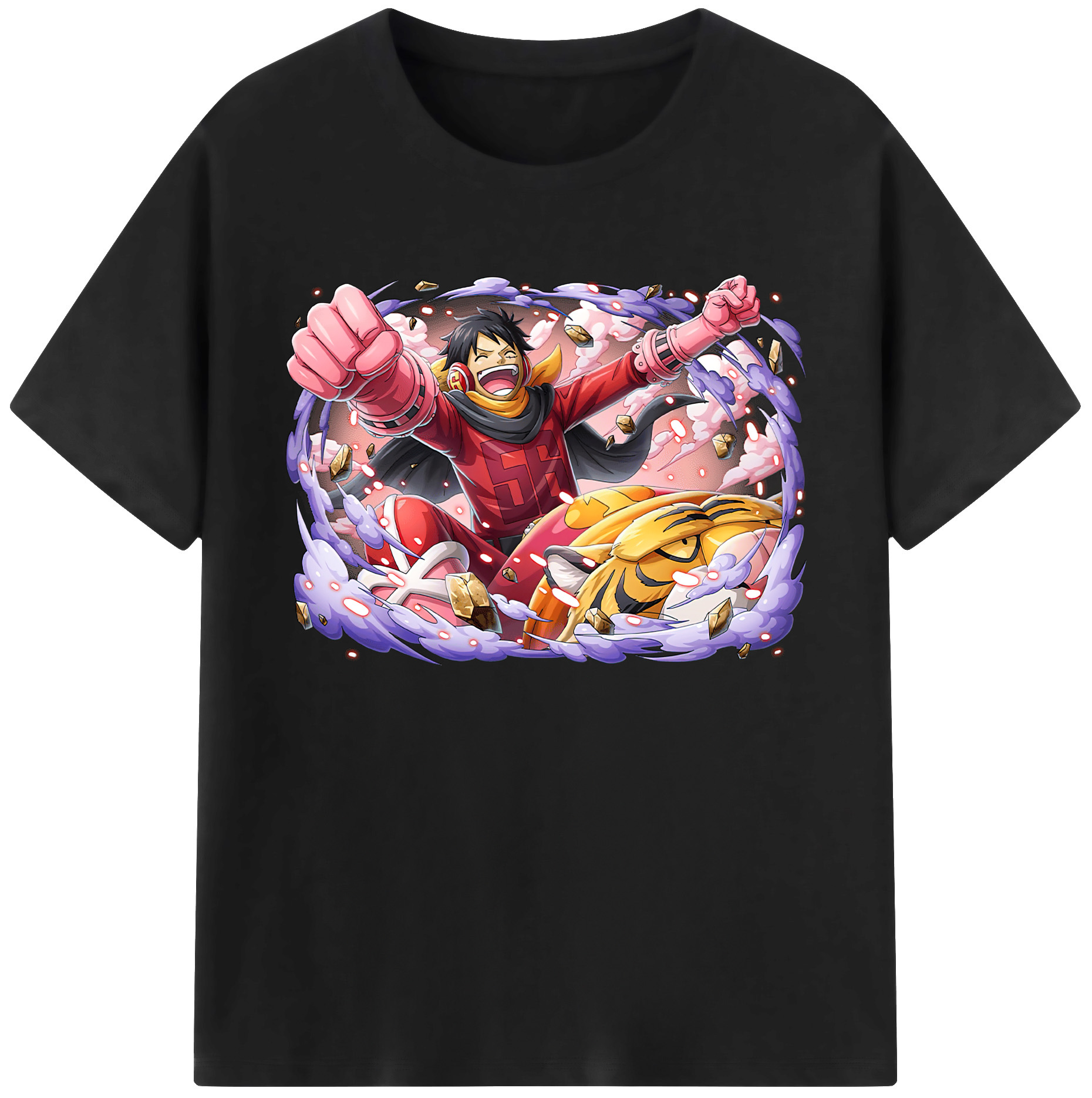 ワンピース モンキー・D・ルフィ ONE PIECE Monkey D. Luffy 綿100％ メンズ半袖Tシャツ｜肌触りやわらか＆通気性