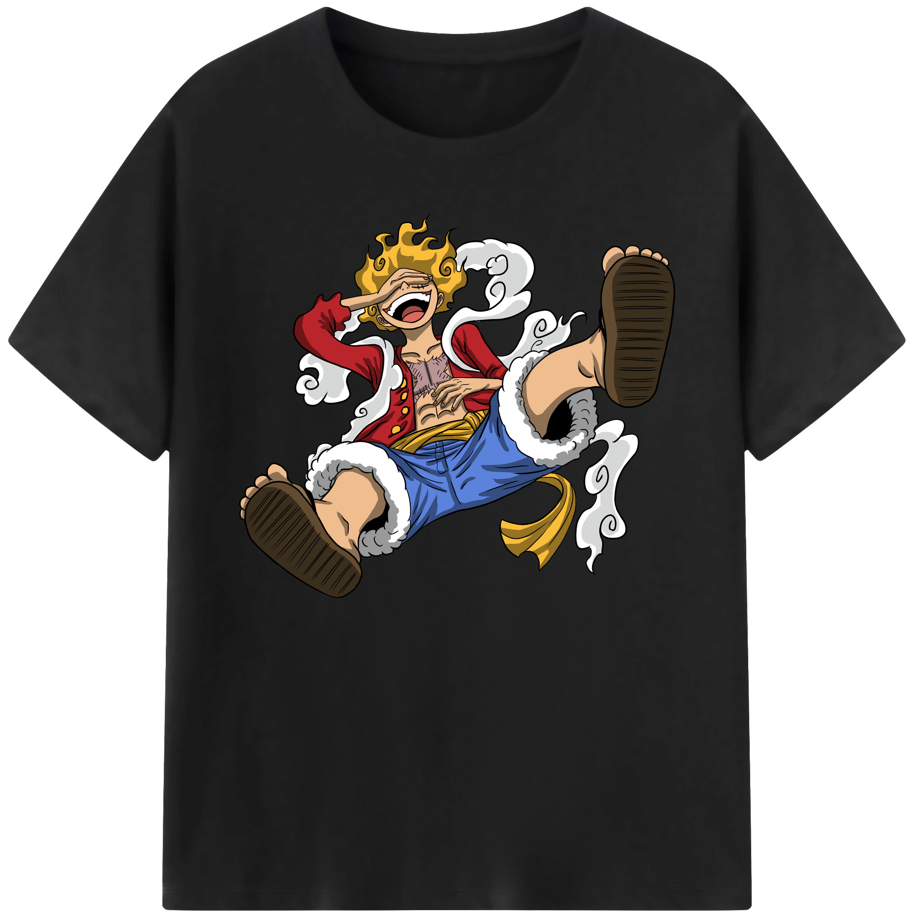 ワンピース モンキー・D・ルフィ ONE PIECE Monkey D. Luffy 綿100％ メンズ半袖Tシャツ｜肌触りやわらか＆通気性