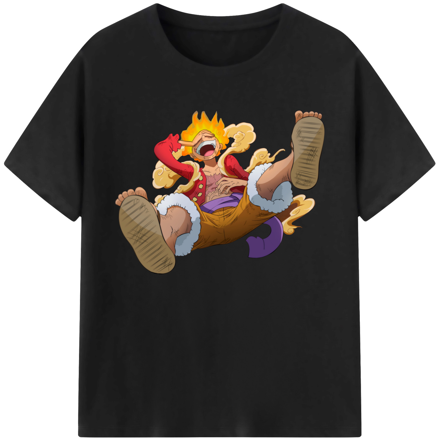 ワンピース モンキー・D・ルフィ ONE PIECE Monkey D. Luffy 綿100％ メンズ半袖Tシャツ｜肌触りやわらか＆通気性