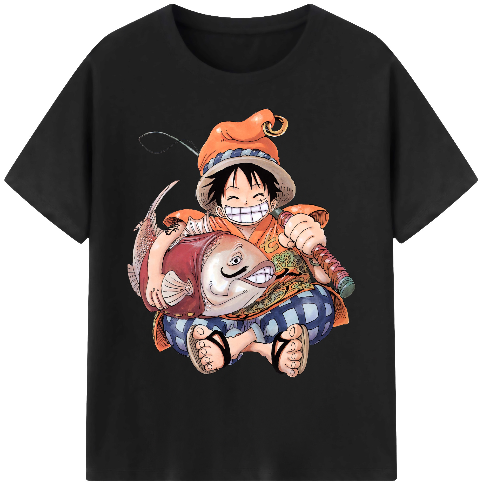 ワンピース モンキー・D・ルフィ ONE PIECE Monkey D. Luffy 綿100％ メンズ半袖Tシャツ｜肌触りやわらか＆通気性