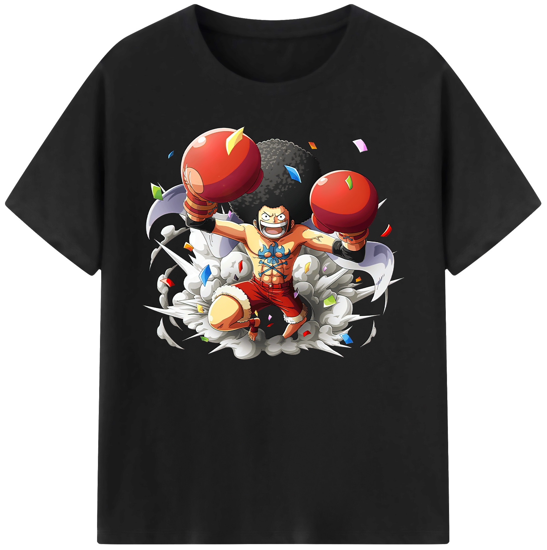 ワンピース モンキー・D・ルフィ ONE PIECE Monkey D. Luffy 綿100％ メンズ半袖Tシャツ｜肌触りやわらか＆通気性