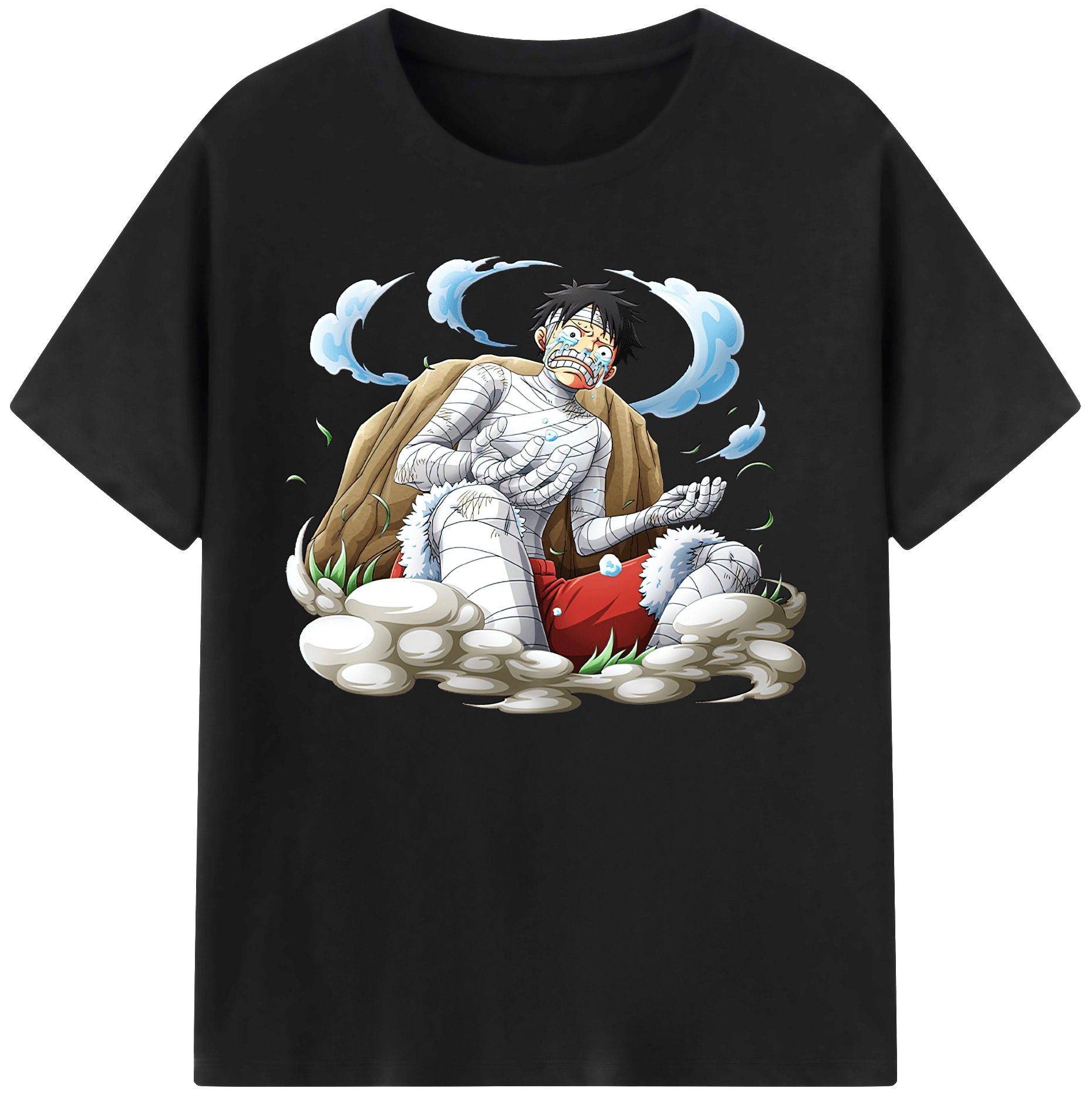 ワンピース モンキー・D・ルフィ ONE PIECE Monkey D. Luffy 綿100％ メンズ半袖Tシャツ｜肌触りやわらか＆通気性