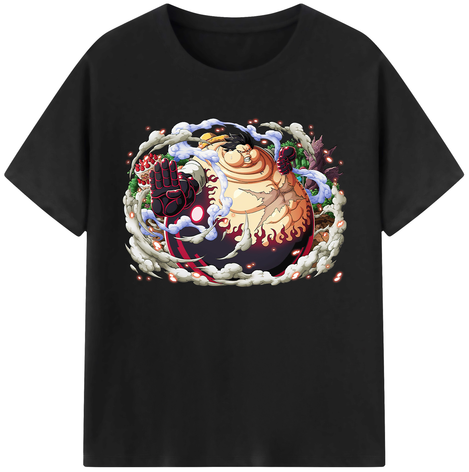 ワンピース モンキー・D・ルフィ ONE PIECE Monkey D. Luffy 綿100％ メンズ半袖Tシャツ｜肌触りやわらか＆通気性