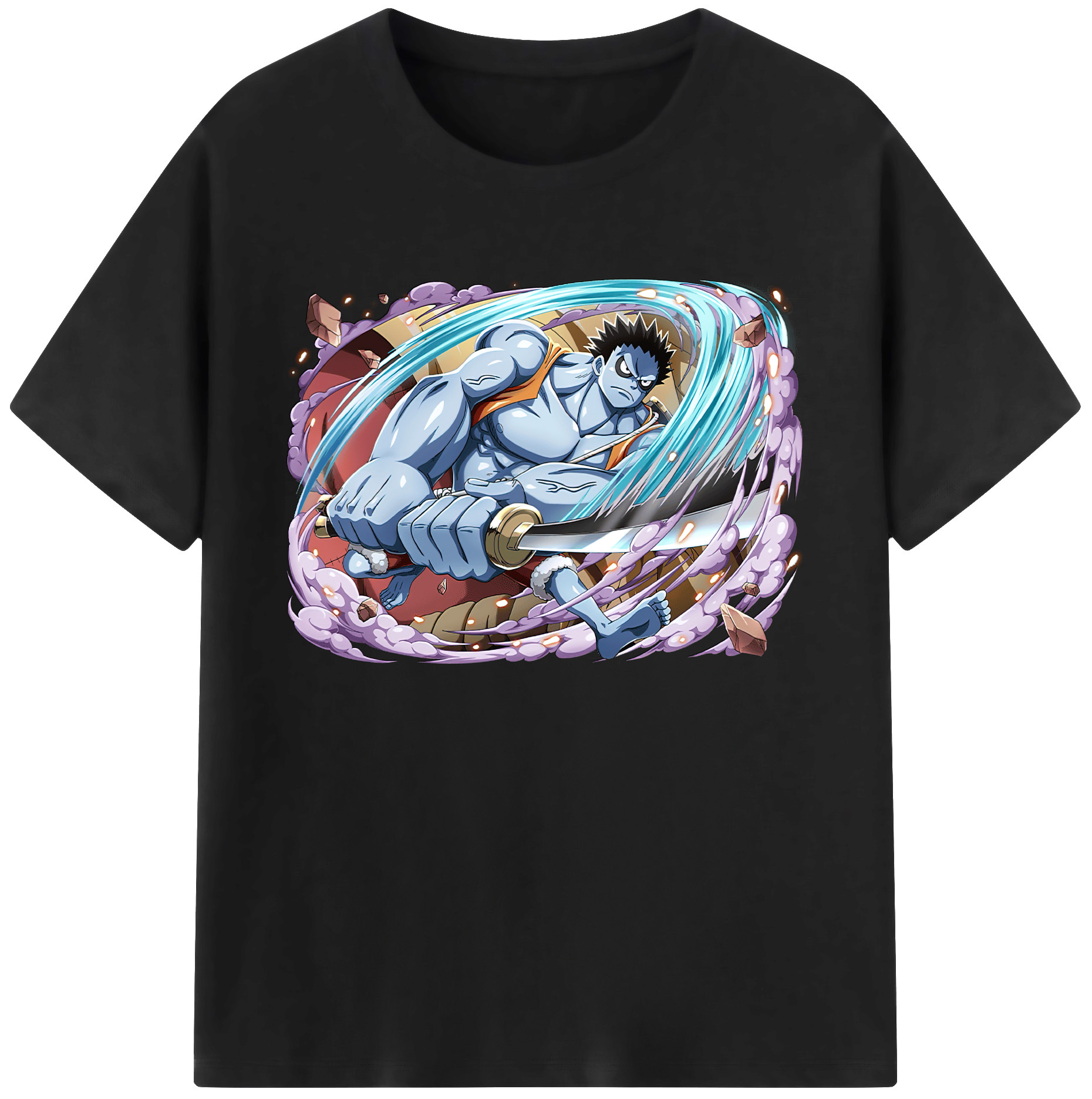 ワンピース モンキー・D・ルフィ ONE PIECE Monkey D. Luffy 綿100％ メンズ半袖Tシャツ｜肌触りやわらか＆通気性