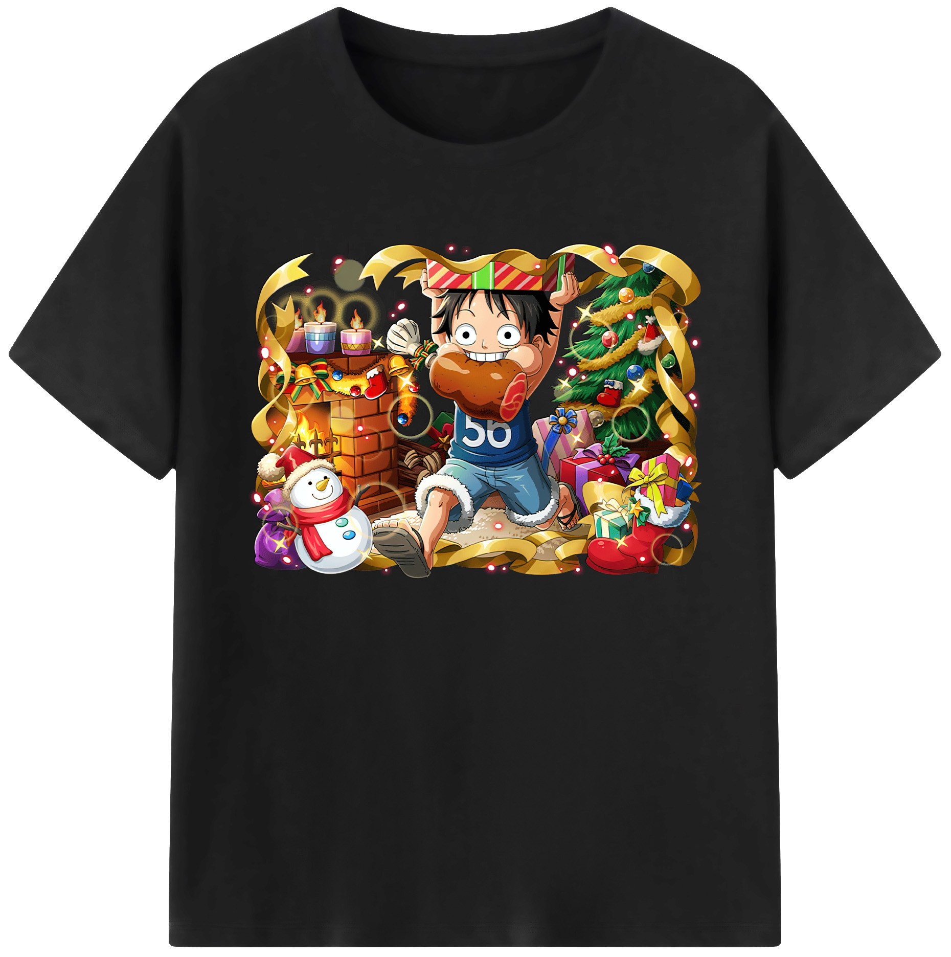 ワンピース モンキー・D・ルフィ ONE PIECE Monkey D. Luffy 綿100％ メンズ半袖Tシャツ｜肌触りやわらか＆通気性