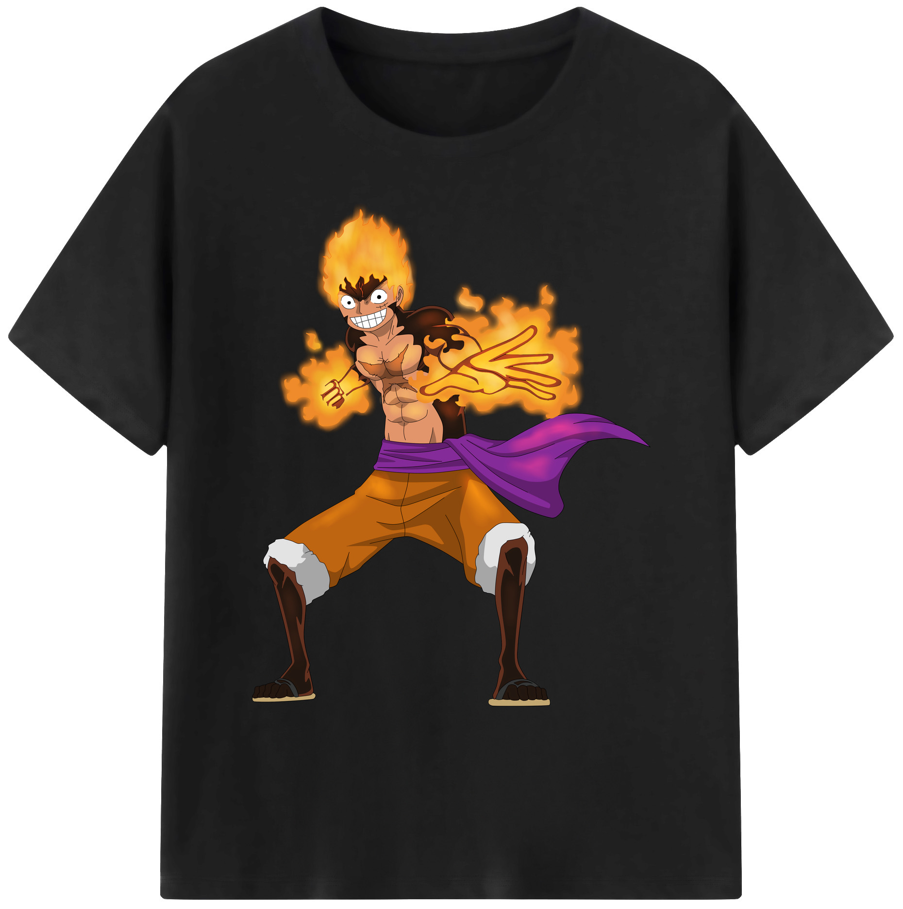 ワンピース モンキー・D・ルフィ ONE PIECE Monkey D. Luffy 綿100％ メンズ半袖Tシャツ｜肌触りやわらか＆通気性