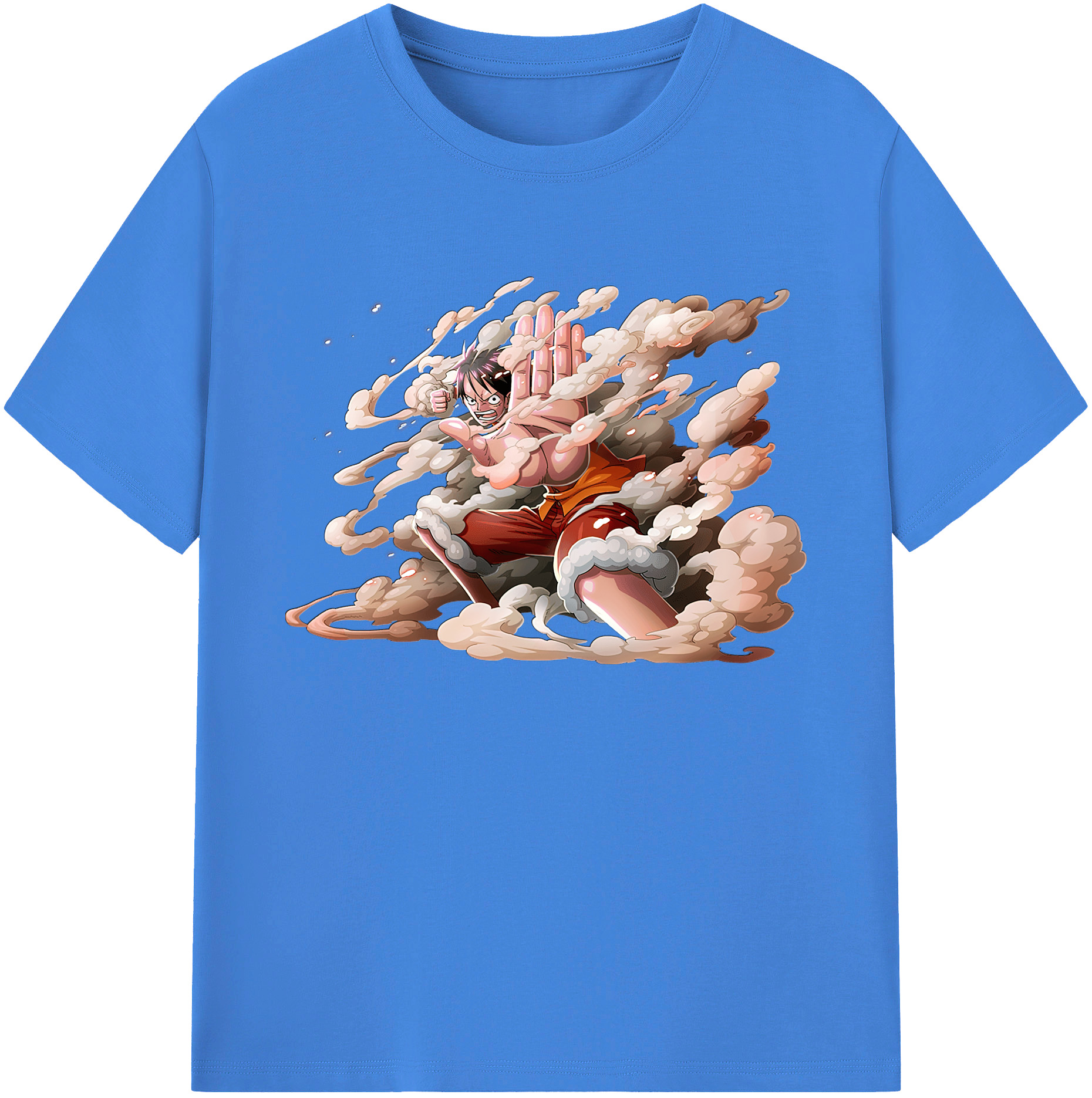ワンピース モンキー・D・ルフィ ONE PIECE Monkey D. Luffy 綿100％ メンズ半袖Tシャツ｜肌触りやわらか＆通気性