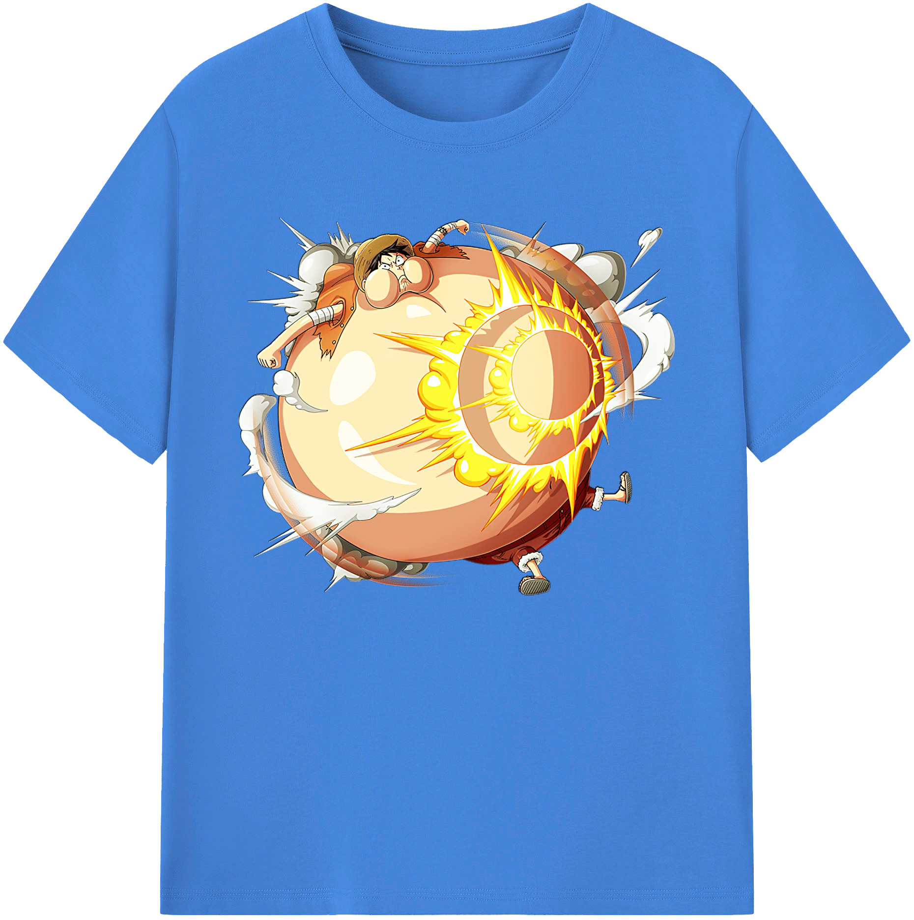 ワンピース モンキー・D・ルフィ ONE PIECE Monkey D. Luffy 綿100％ メンズ半袖Tシャツ｜肌触りやわらか＆通気性