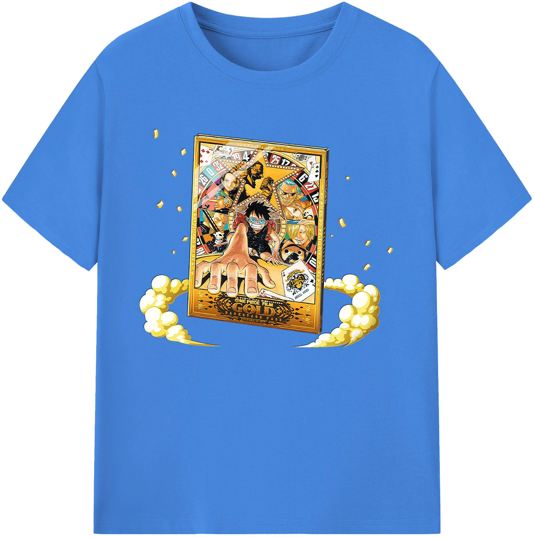 ワンピース モンキー・D・ルフィ ONE PIECE Monkey D. Luffy 綿100％ メンズ半袖Tシャツ｜肌触りやわらか＆通気性
