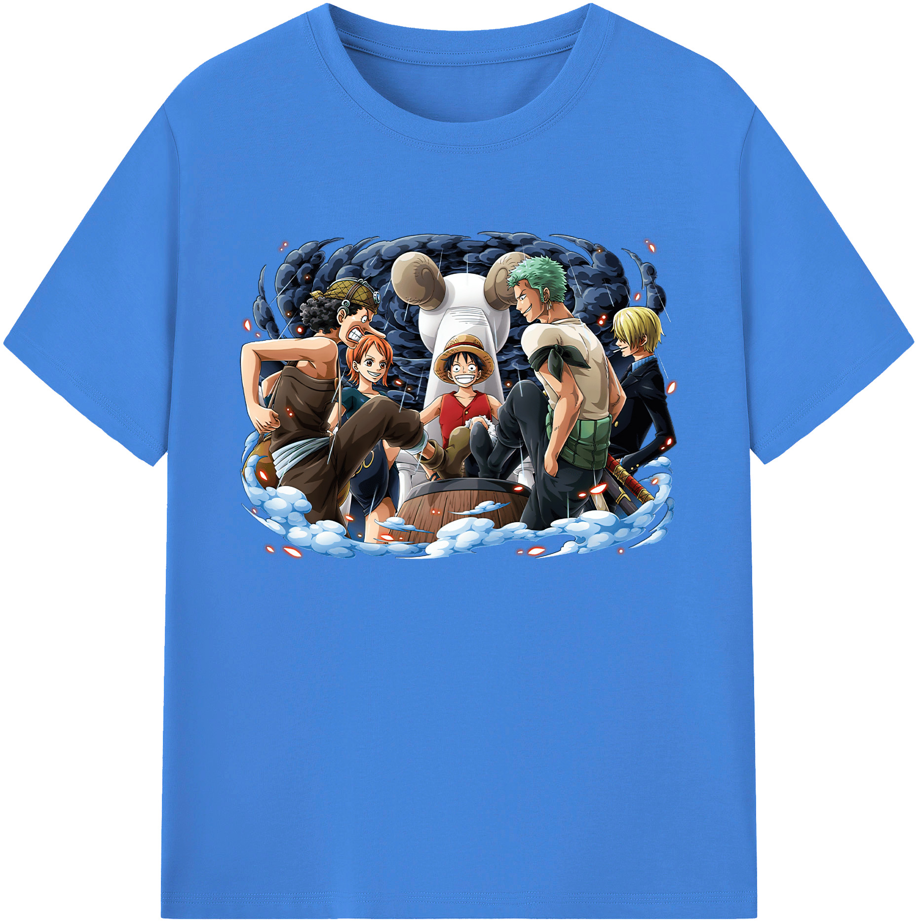 ワンピース モンキー・D・ルフィ ONE PIECE Monkey D. Luffy 綿100％ メンズ半袖Tシャツ｜肌触りやわらか＆通気性