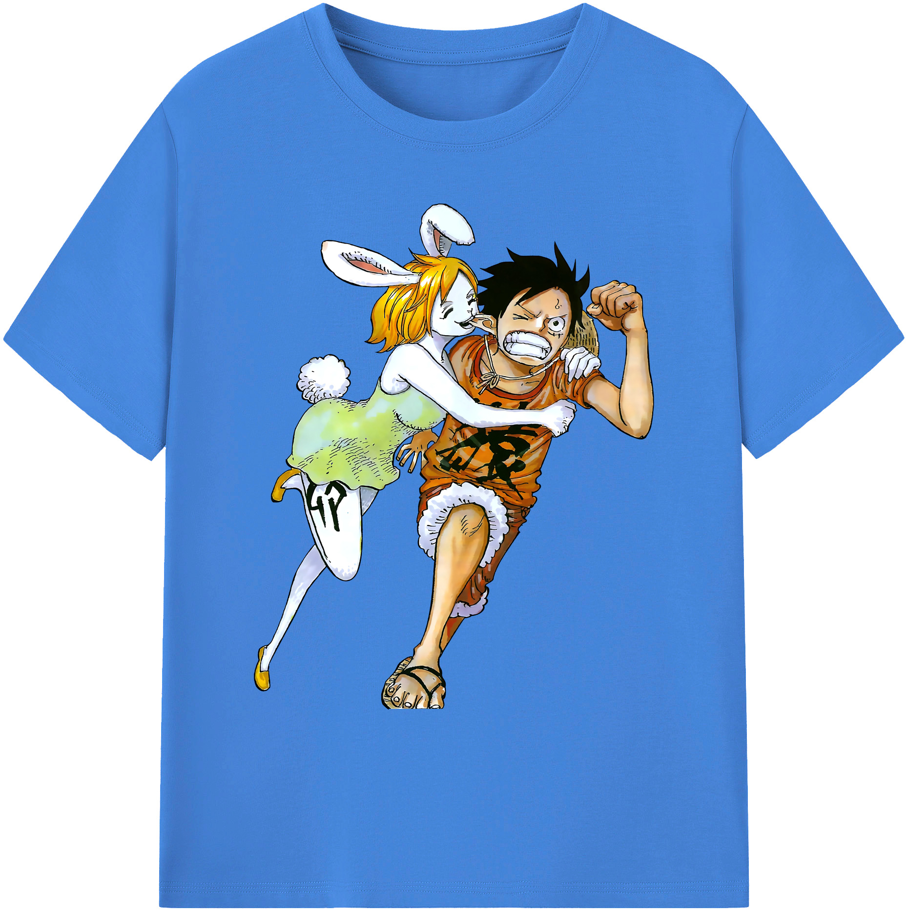 （画像用） ワンピース モンキー・D・ルフィ ONE PIECE Monkey D. Luffy 綿100％ メンズ半袖Tシャツ｜肌触りやわらか＆通気性