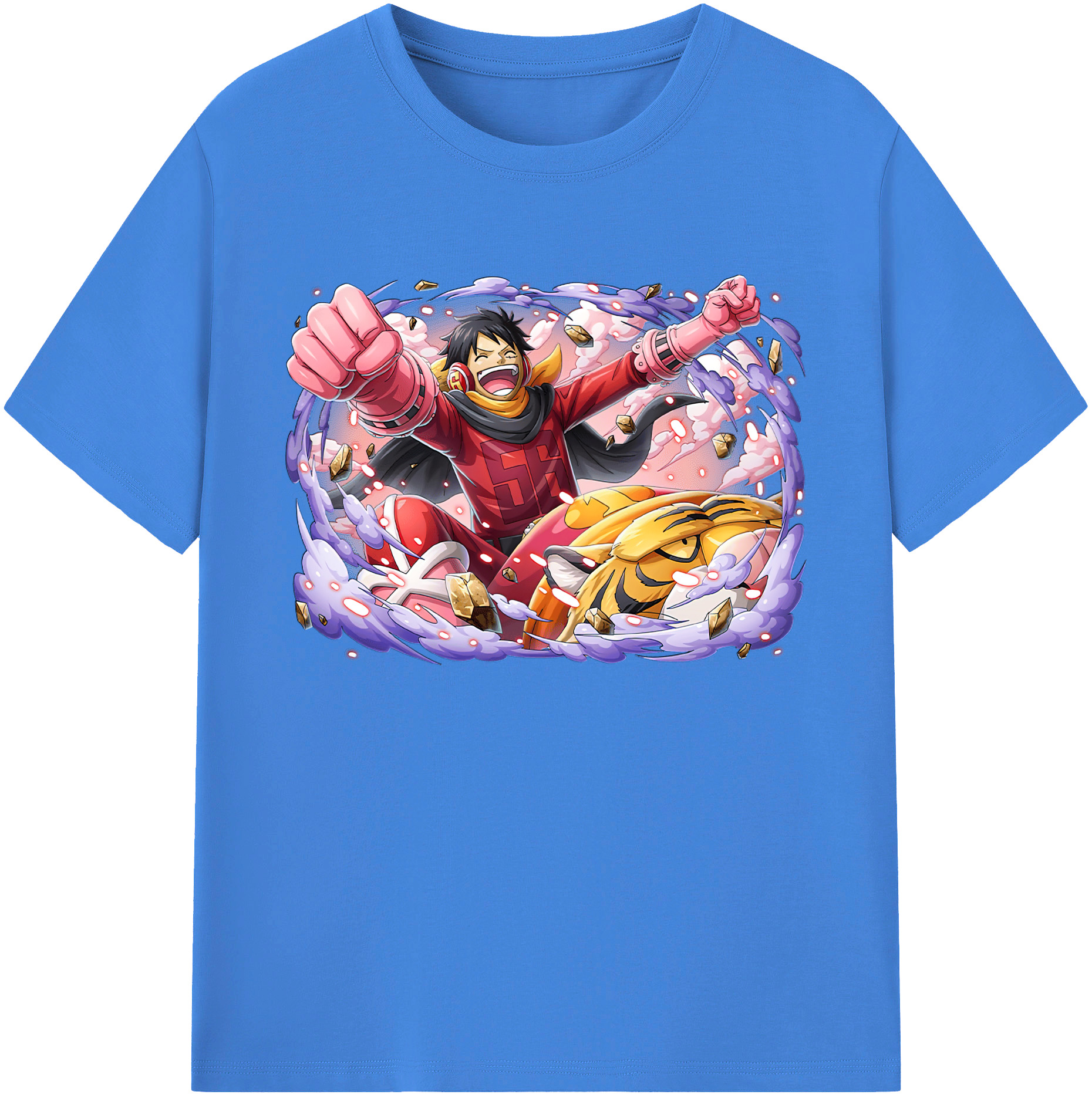 ワンピース モンキー・D・ルフィ ONE PIECE Monkey D. Luffy 綿100％ メンズ半袖Tシャツ｜肌触りやわらか＆通気性