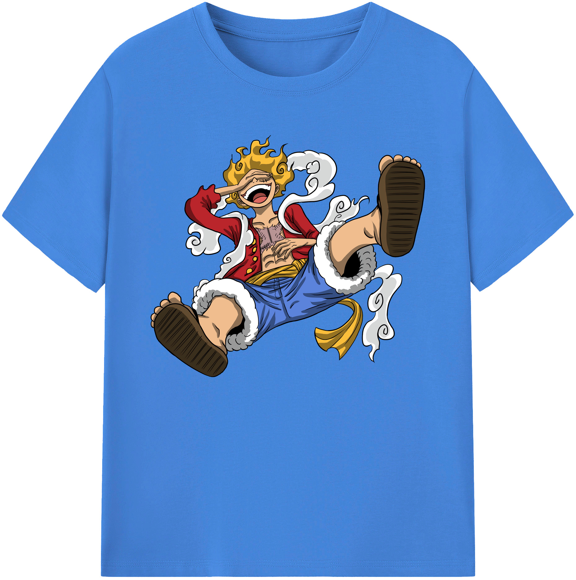 ワンピース モンキー・D・ルフィ ONE PIECE Monkey D. Luffy 綿100％ メンズ半袖Tシャツ｜肌触りやわらか＆通気性