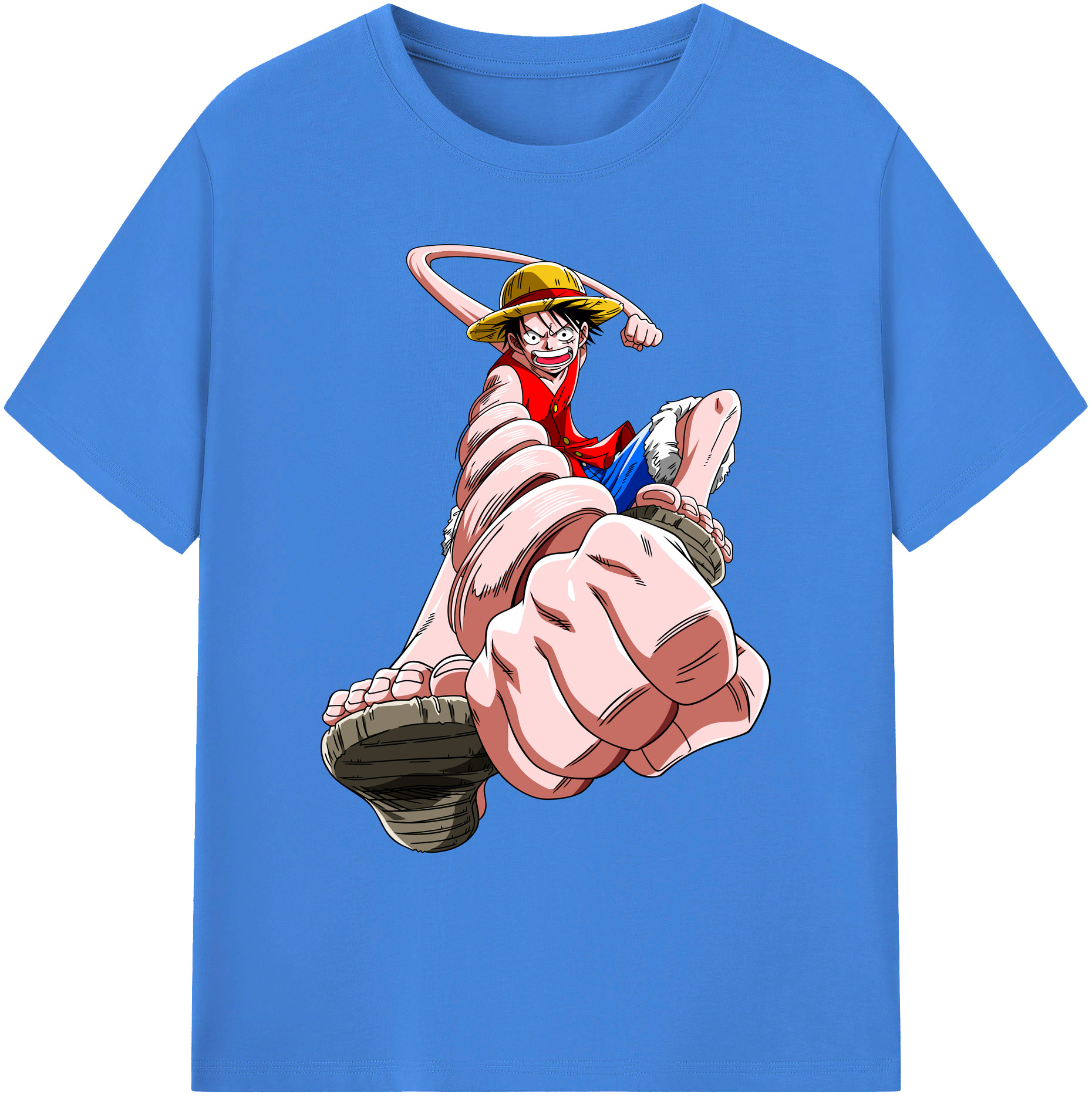 ワンピース モンキー・D・ルフィ ONE PIECE Monkey D. Luffy 綿100％ メンズ半袖Tシャツ｜肌触りやわらか＆通気性