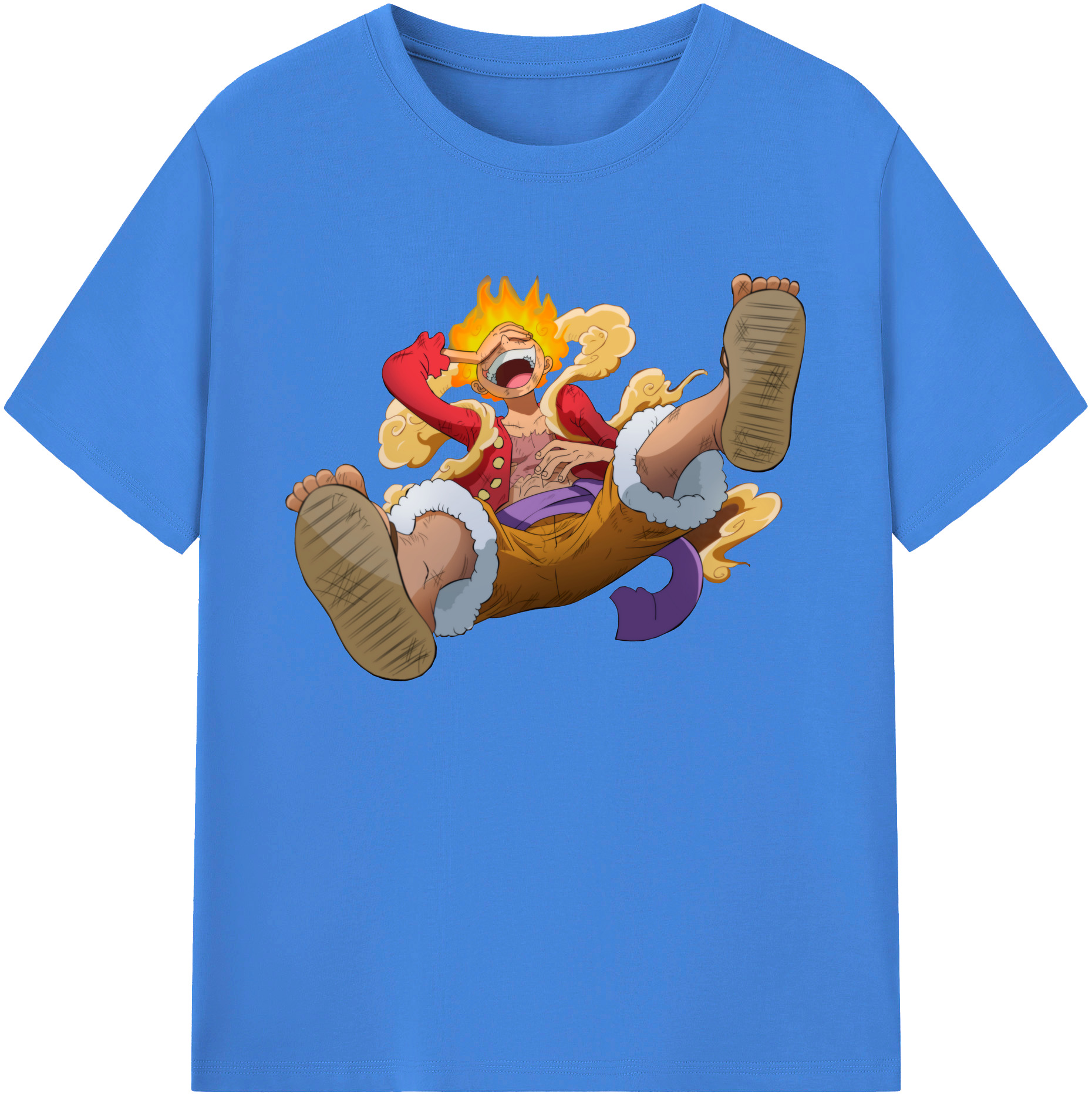 ワンピース モンキー・D・ルフィ ONE PIECE Monkey D. Luffy 綿100％ メンズ半袖Tシャツ｜肌触りやわらか＆通気性