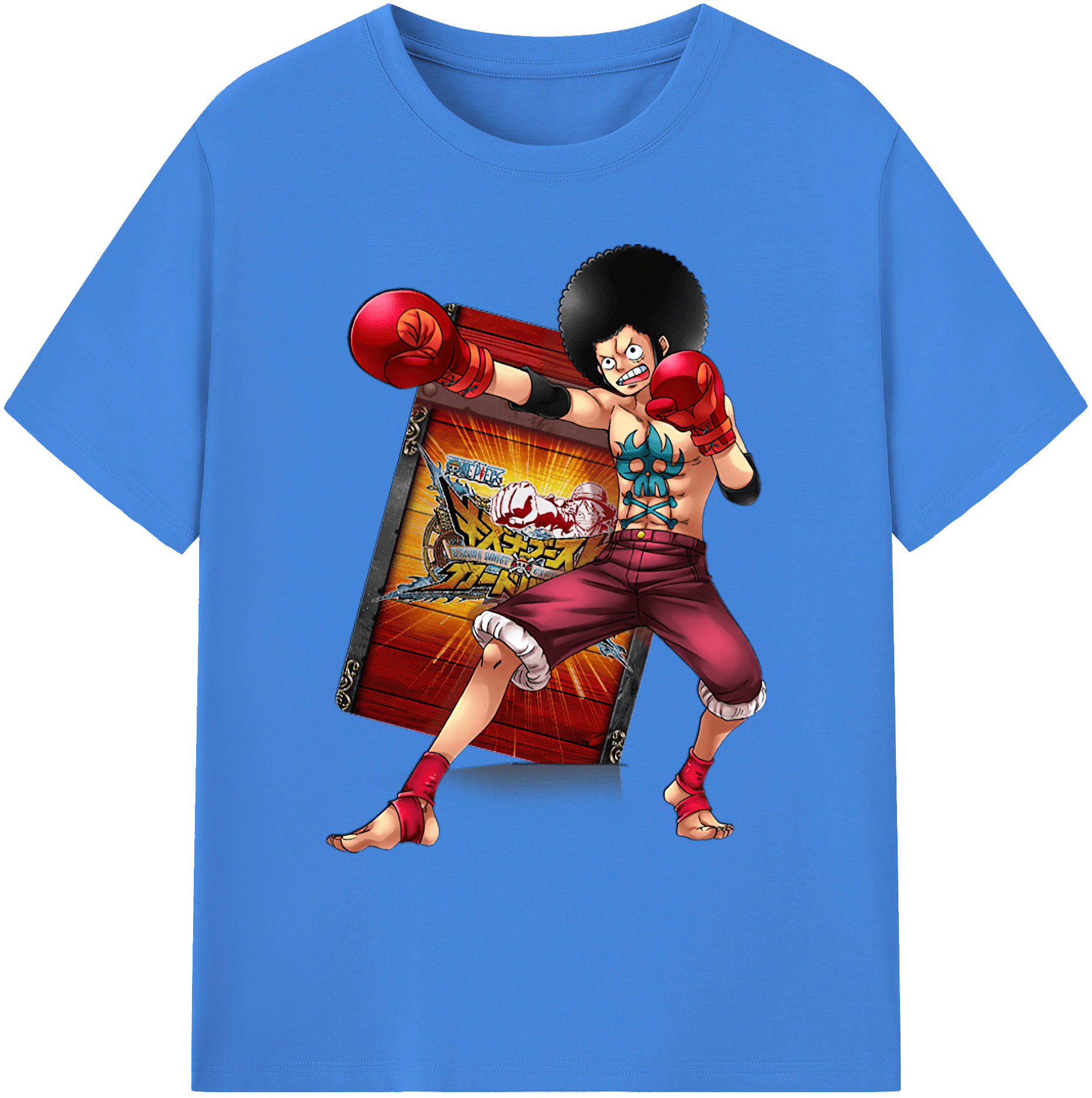 ワンピース モンキー・D・ルフィ ONE PIECE Monkey D. Luffy 綿100％ メンズ半袖Tシャツ｜肌触りやわらか＆通気性