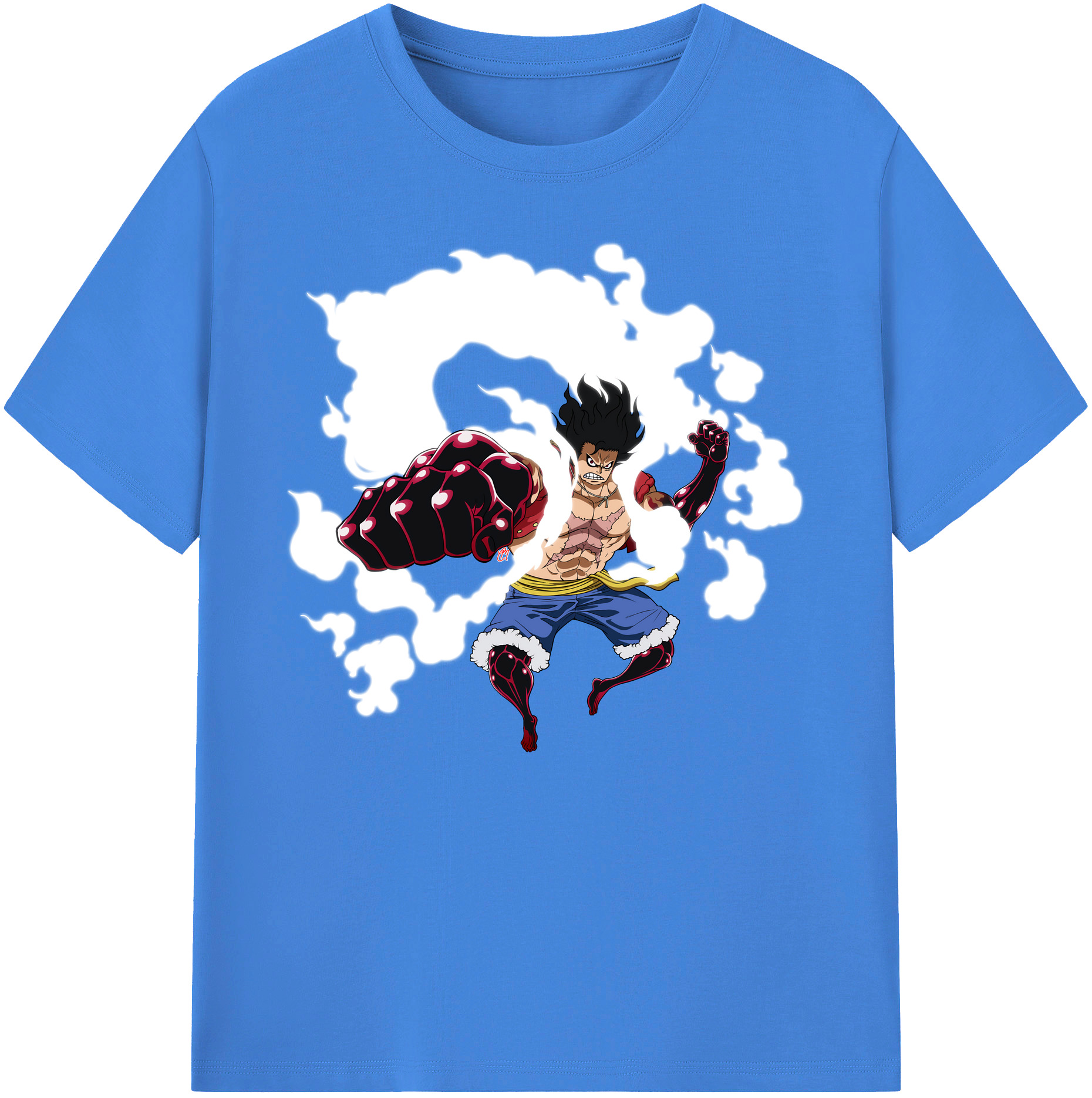 ワンピース モンキー・D・ルフィ ONE PIECE Monkey D. Luffy 綿100％ メンズ半袖Tシャツ｜肌触りやわらか＆通気性
