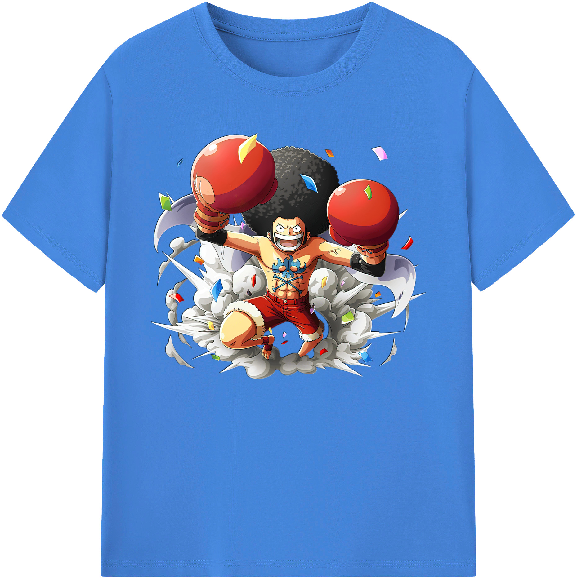 ワンピース モンキー・D・ルフィ ONE PIECE Monkey D. Luffy 綿100％ メンズ半袖Tシャツ｜肌触りやわらか＆通気性