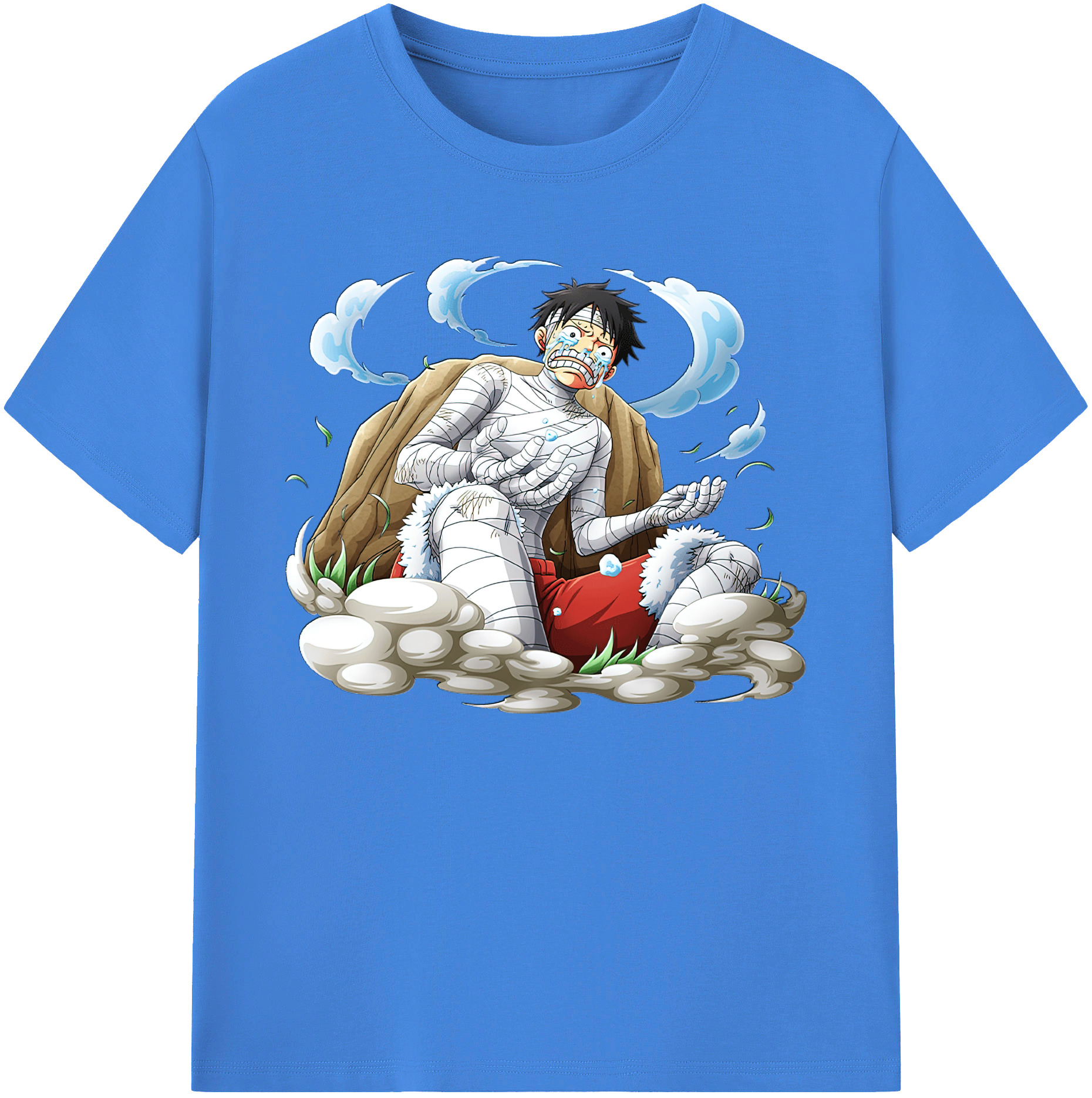 ワンピース モンキー・D・ルフィ ONE PIECE Monkey D. Luffy 綿100％ メンズ半袖Tシャツ｜肌触りやわらか＆通気性