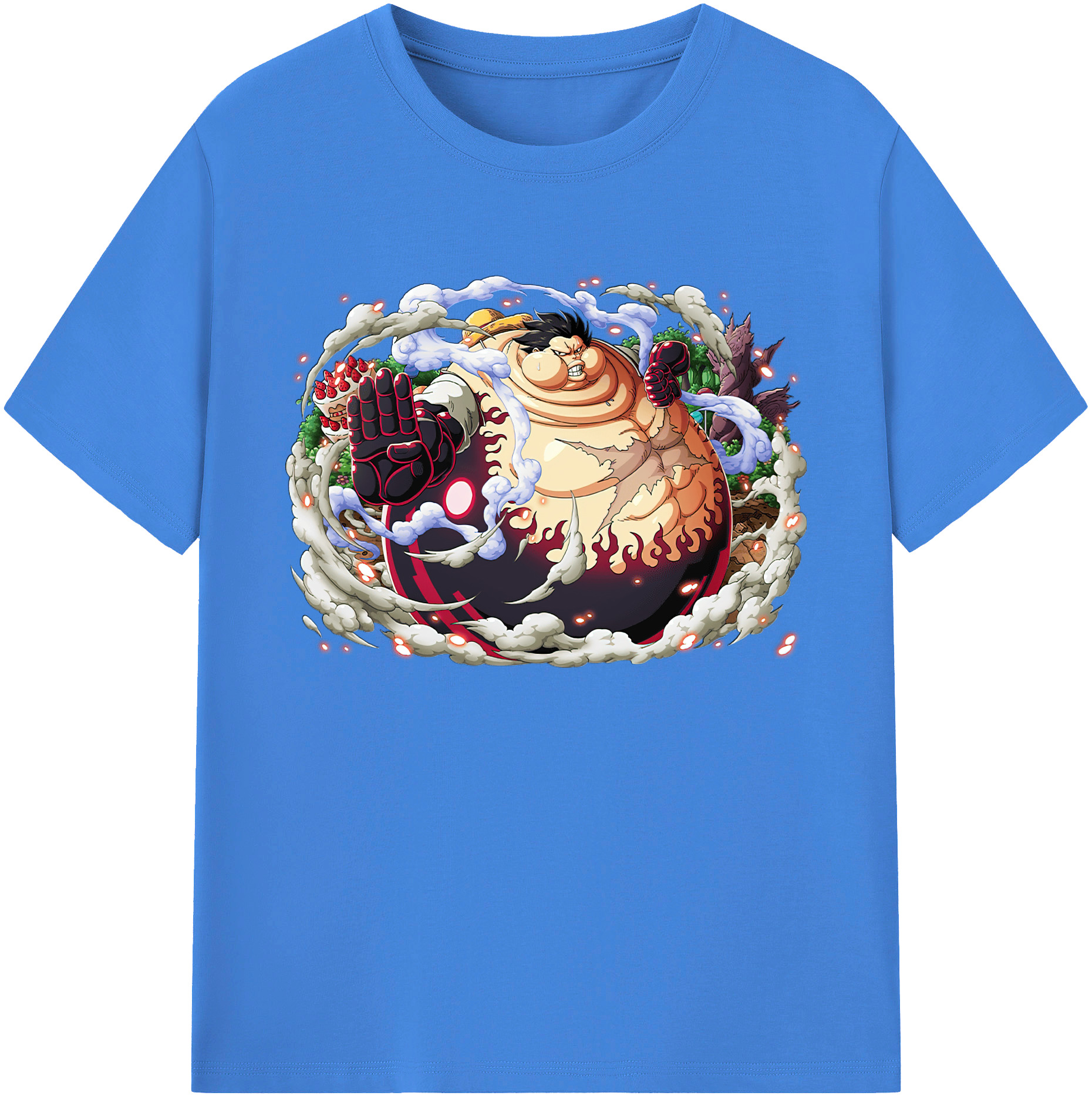 ワンピース モンキー・D・ルフィ ONE PIECE Monkey D. Luffy 綿100％ メンズ半袖Tシャツ｜肌触りやわらか＆通気性