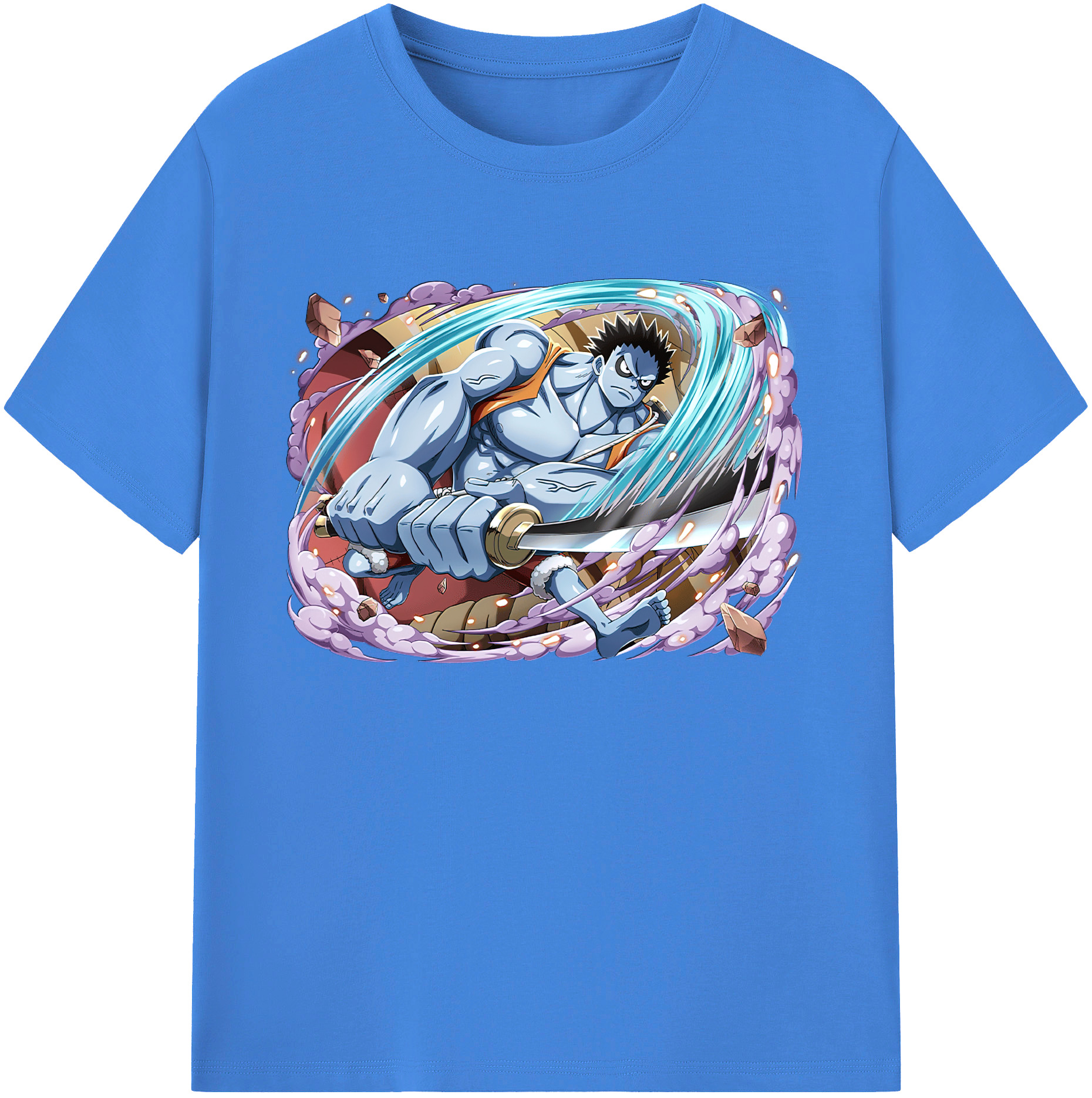 ワンピース モンキー・D・ルフィ ONE PIECE Monkey D. Luffy 綿100％ メンズ半袖Tシャツ｜肌触りやわらか＆通気性