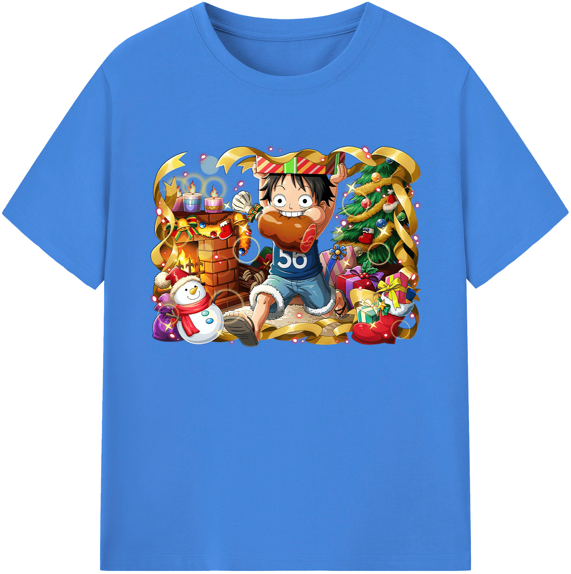 ワンピース モンキー・D・ルフィ ONE PIECE Monkey D. Luffy 綿100％ メンズ半袖Tシャツ｜肌触りやわらか＆通気性