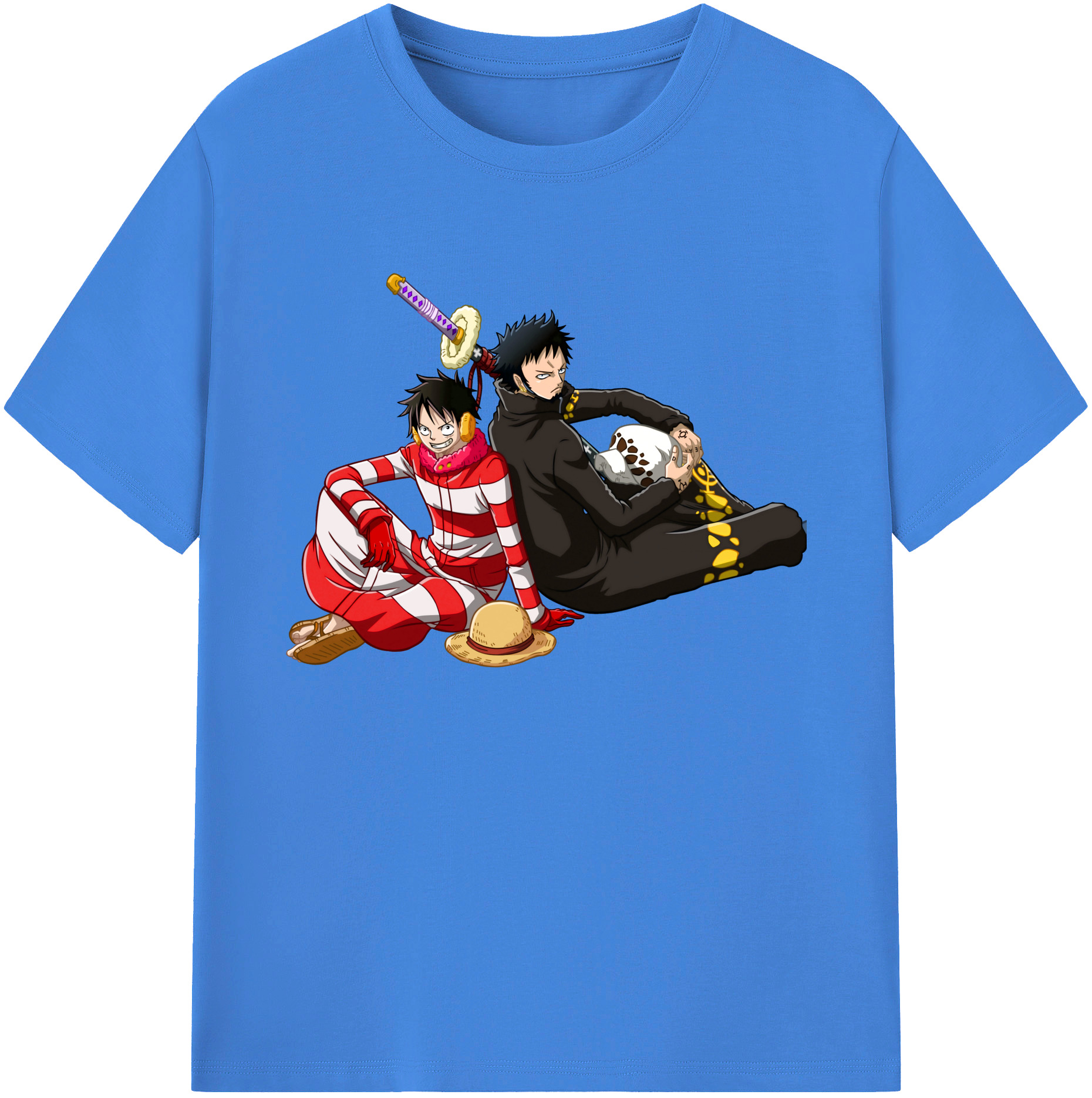 ワンピース モンキー・D・ルフィ ONE PIECE Monkey D. Luffy 綿100％ メンズ半袖Tシャツ｜肌触りやわらか＆通気性