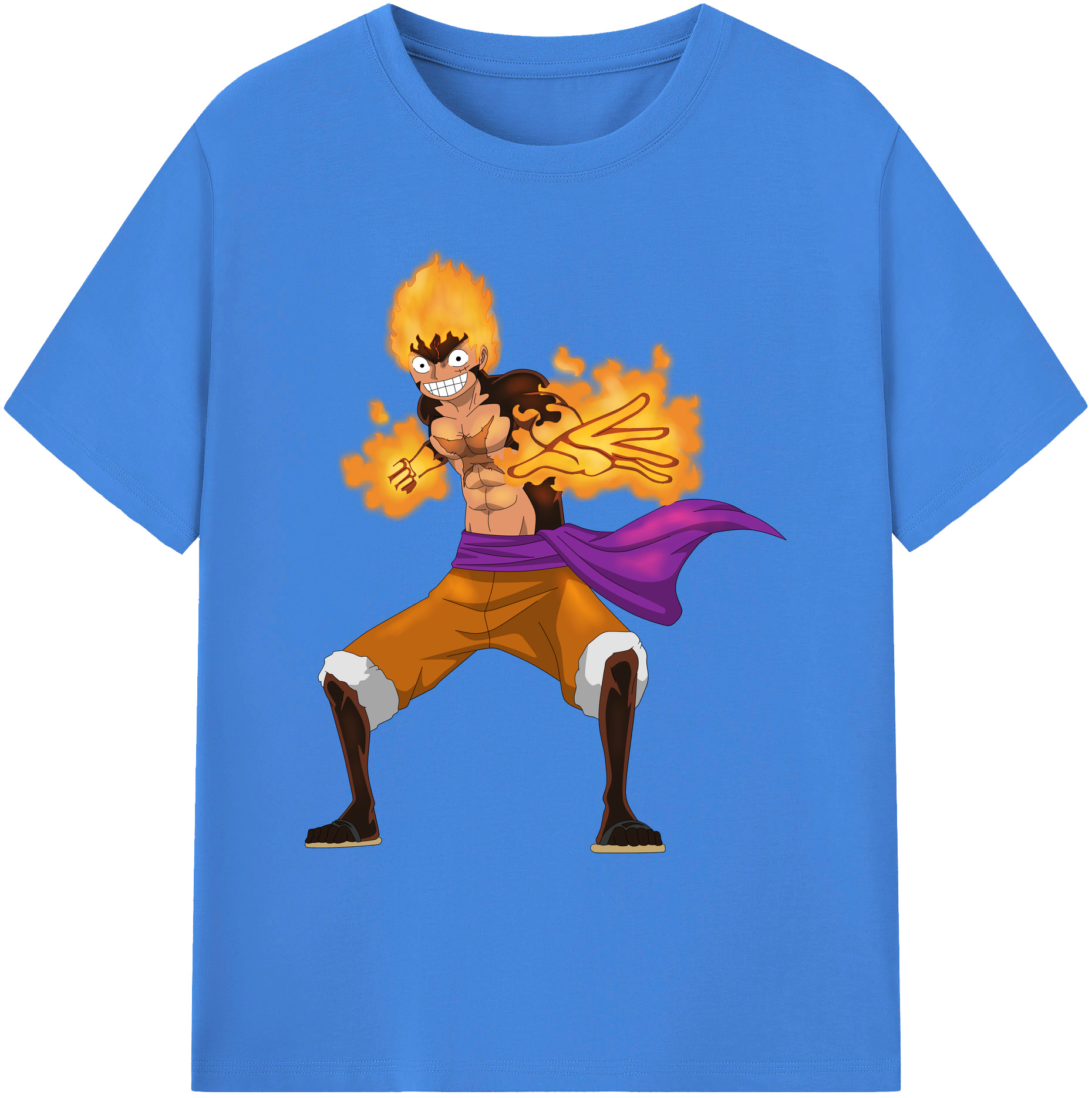 ワンピース モンキー・D・ルフィ ONE PIECE Monkey D. Luffy 綿100％ メンズ半袖Tシャツ｜肌触りやわらか＆通気性