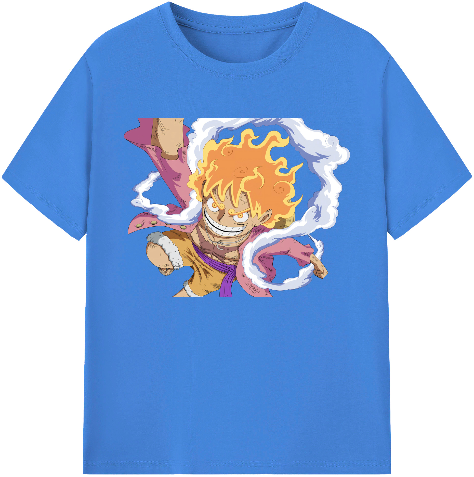 ワンピース モンキー・D・ルフィ ONE PIECE Monkey D. Luffy 綿100％ メンズ半袖Tシャツ｜肌触りやわらか＆通気性