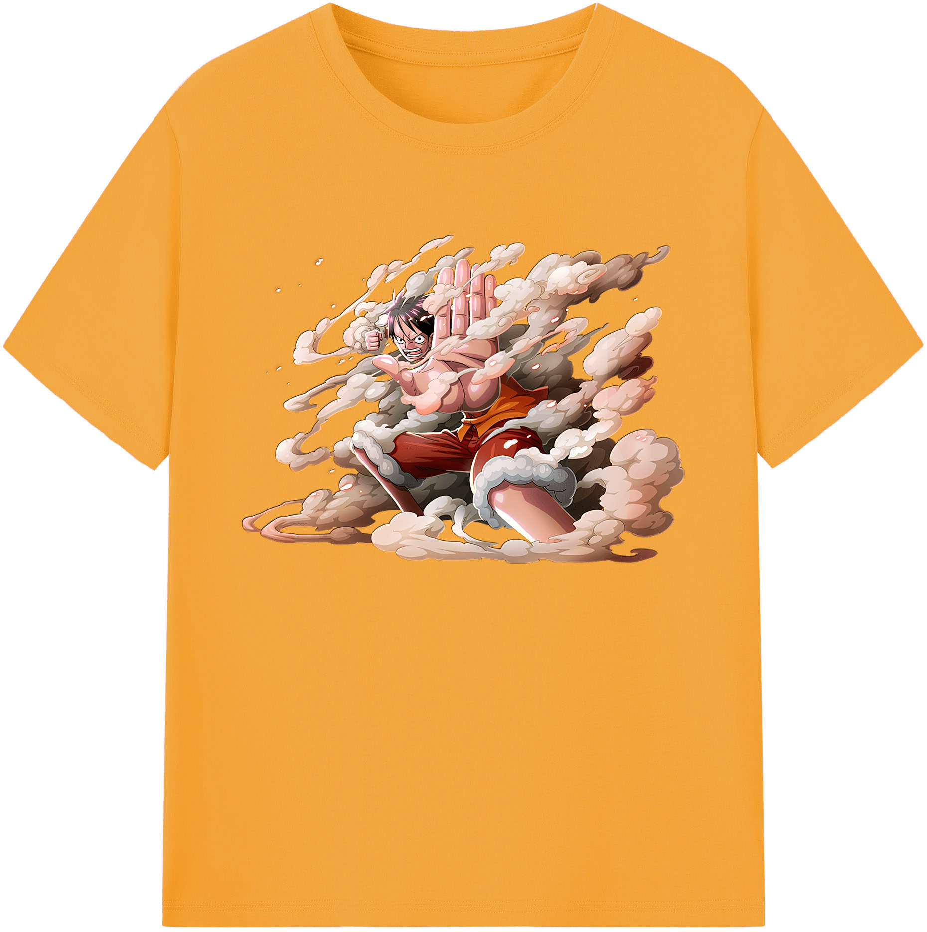 ワンピース モンキー・D・ルフィ ONE PIECE Monkey D. Luffy 綿100％ メンズ半袖Tシャツ｜肌触りやわらか＆通気性