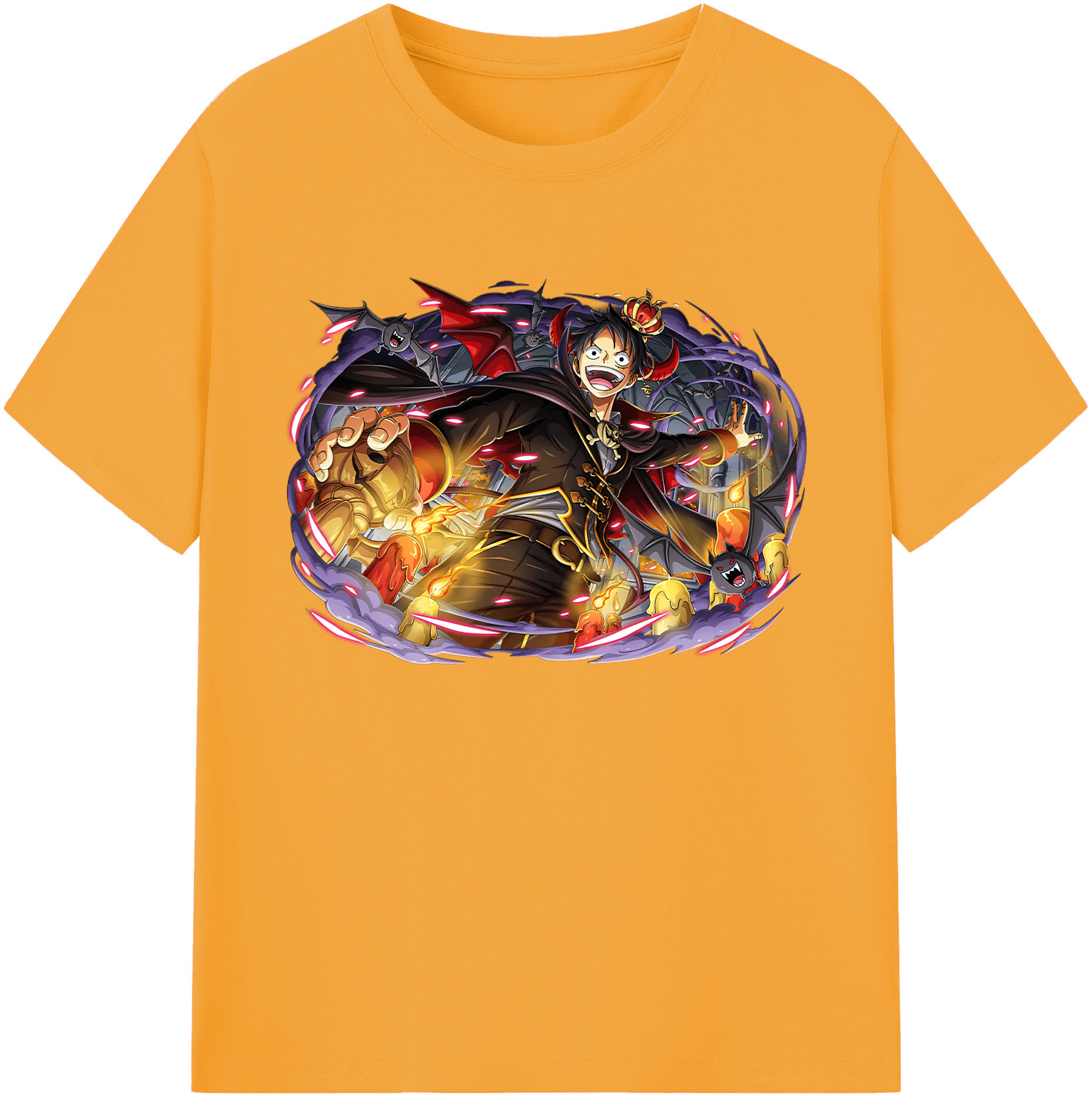 ワンピース モンキー・D・ルフィ ONE PIECE Monkey D. Luffy 綿100％ メンズ半袖Tシャツ｜肌触りやわらか＆通気性