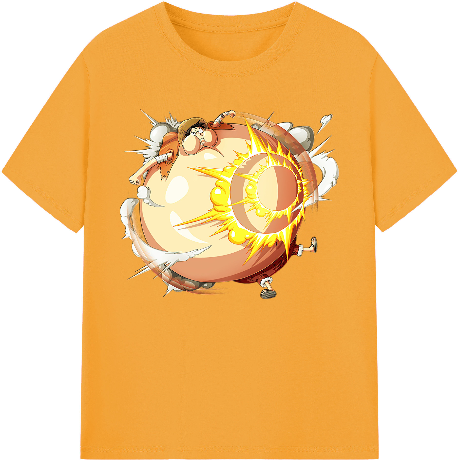 ワンピース モンキー・D・ルフィ ONE PIECE Monkey D. Luffy 綿100％ メンズ半袖Tシャツ｜肌触りやわらか＆通気性