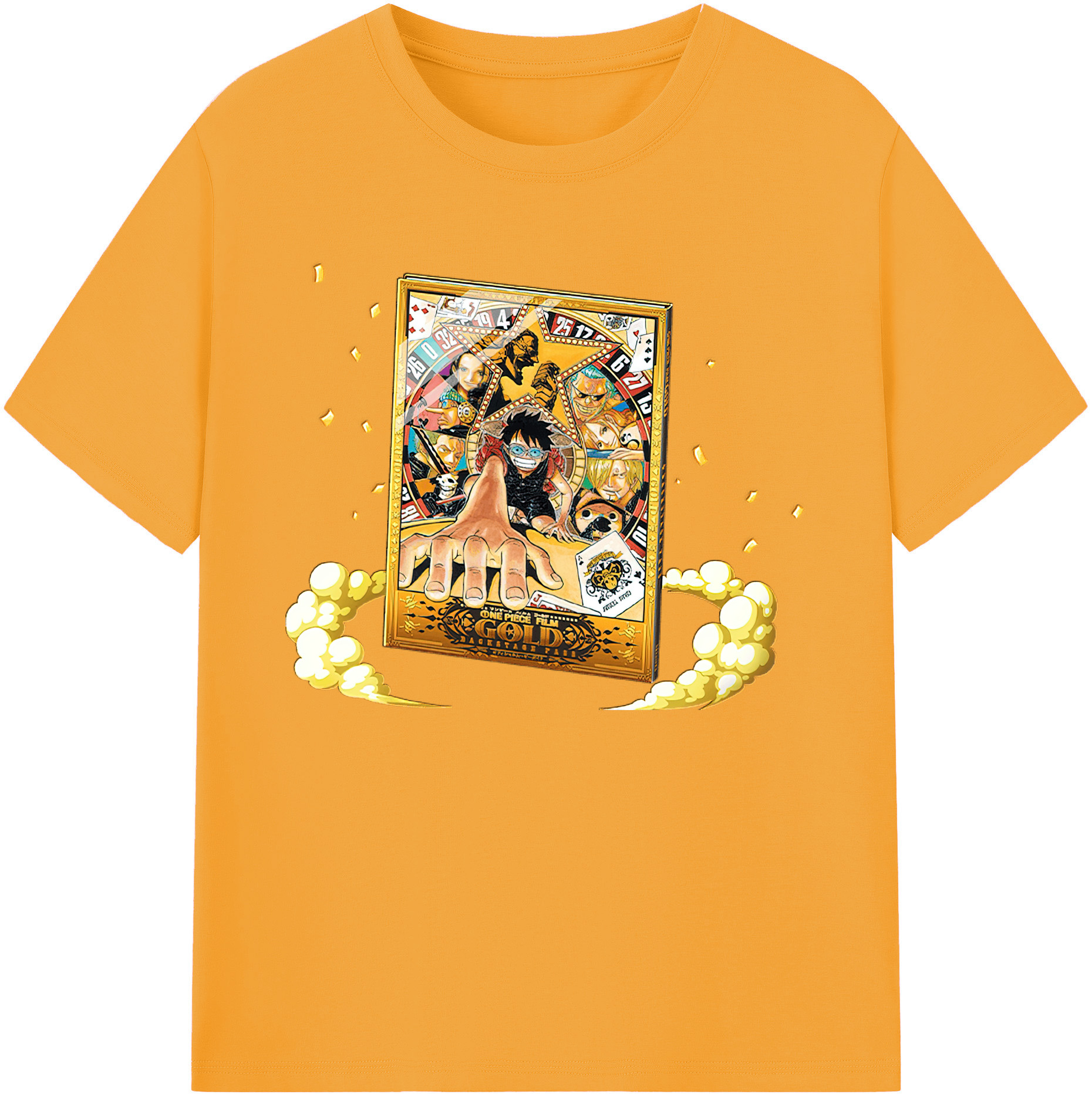 ワンピース モンキー・D・ルフィ ONE PIECE Monkey D. Luffy 綿100％ メンズ半袖Tシャツ｜肌触りやわらか＆通気性