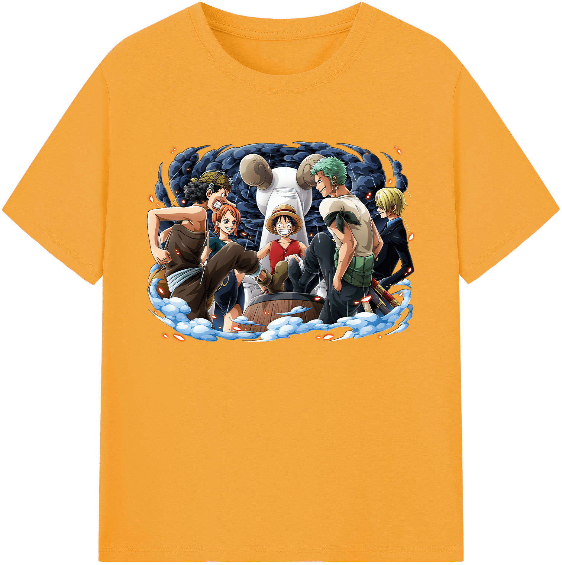 ワンピース モンキー・D・ルフィ ONE PIECE Monkey D. Luffy 綿100％ メンズ半袖Tシャツ｜肌触りやわらか＆通気性