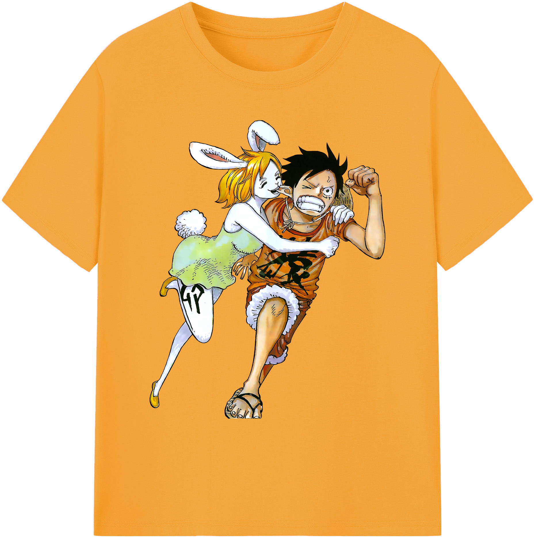 （画像用） ワンピース モンキー・D・ルフィ ONE PIECE Monkey D. Luffy 綿100％ メンズ半袖Tシャツ｜肌触りやわらか＆通気性