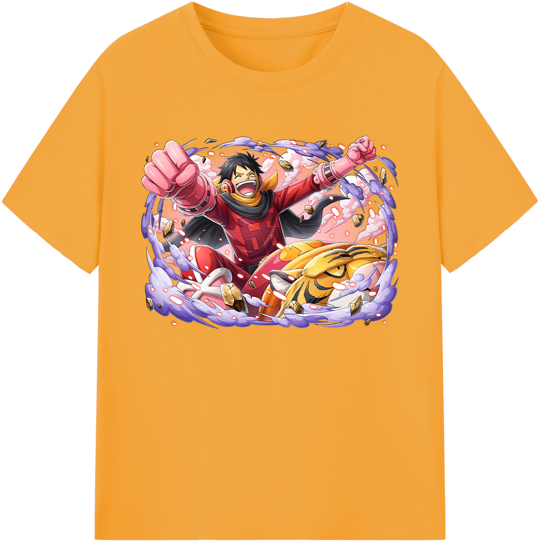 ワンピース モンキー・D・ルフィ ONE PIECE Monkey D. Luffy 綿100％ メンズ半袖Tシャツ｜肌触りやわらか＆通気性