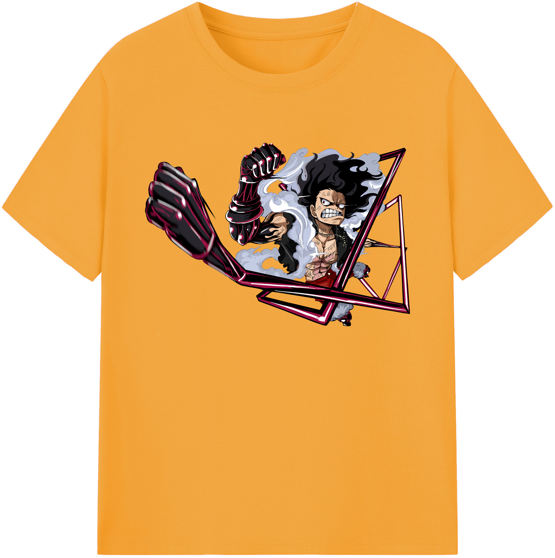ワンピース モンキー・D・ルフィ ONE PIECE Monkey D. Luffy 綿100％ メンズ半袖Tシャツ｜肌触りやわらか＆通気性