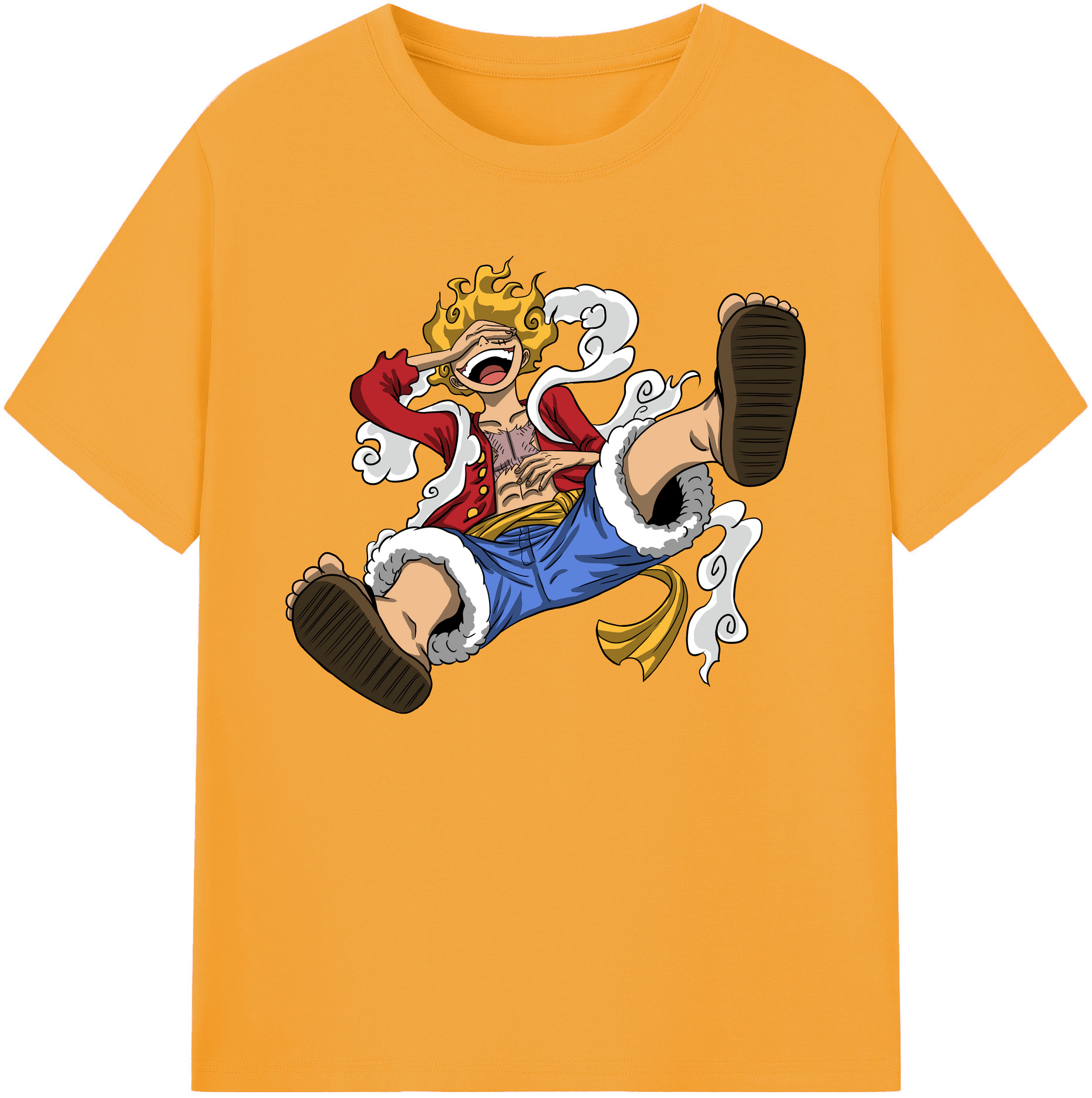 ワンピース モンキー・D・ルフィ ONE PIECE Monkey D. Luffy 綿100％ メンズ半袖Tシャツ｜肌触りやわらか＆通気性