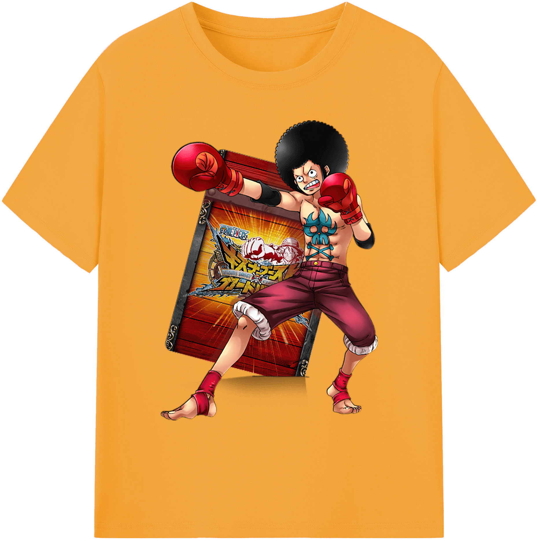 ワンピース モンキー・D・ルフィ ONE PIECE Monkey D. Luffy 綿100％ メンズ半袖Tシャツ｜肌触りやわらか＆通気性