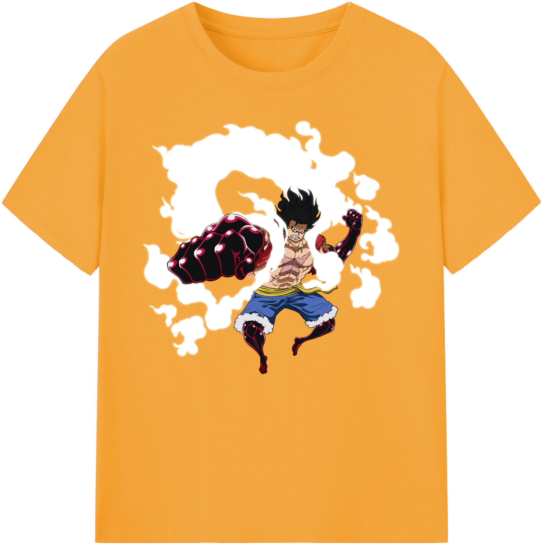 ワンピース モンキー・D・ルフィ ONE PIECE Monkey D. Luffy 綿100％ メンズ半袖Tシャツ｜肌触りやわらか＆通気性