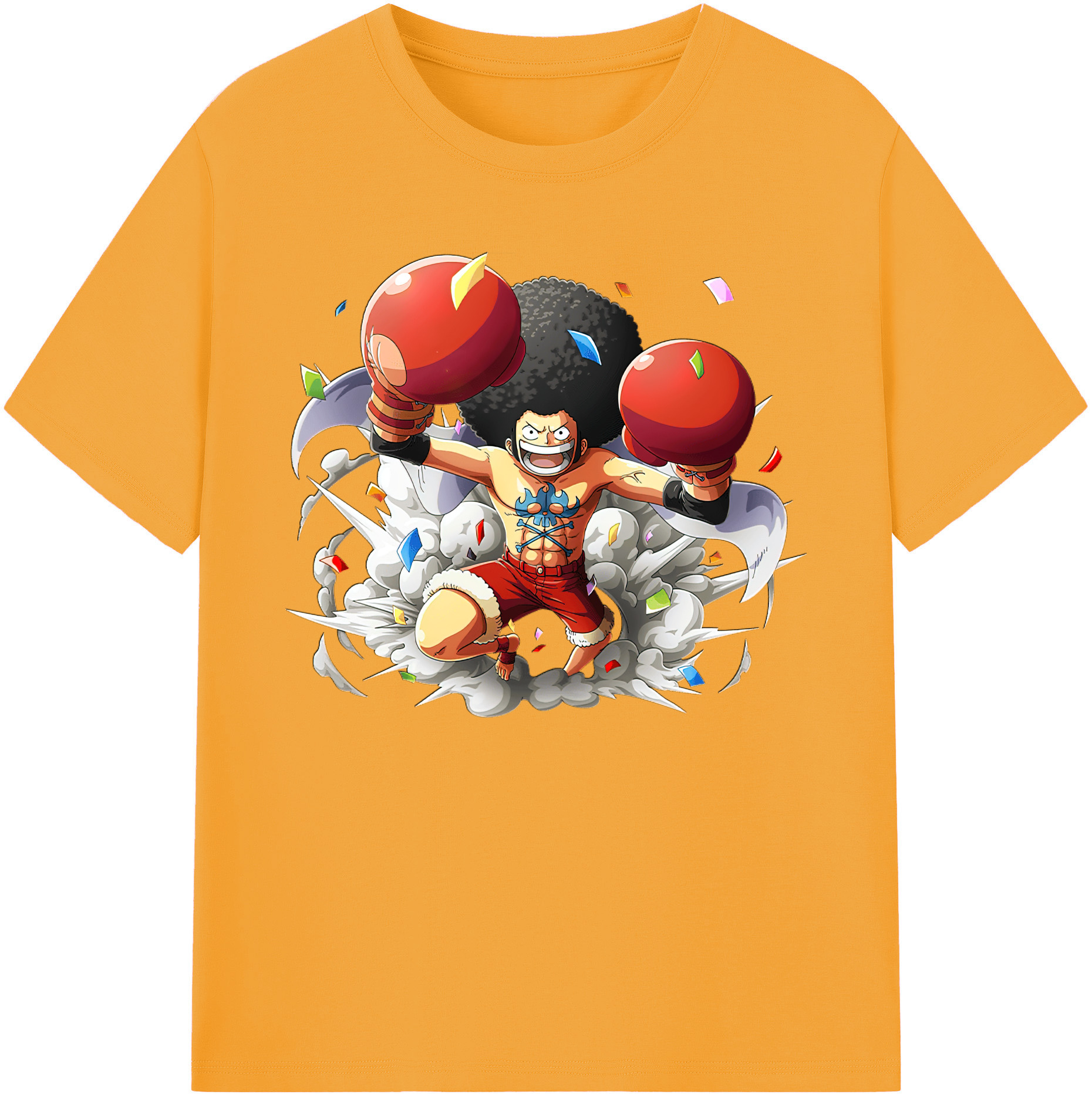 ワンピース モンキー・D・ルフィ ONE PIECE Monkey D. Luffy 綿100％ メンズ半袖Tシャツ｜肌触りやわらか＆通気性