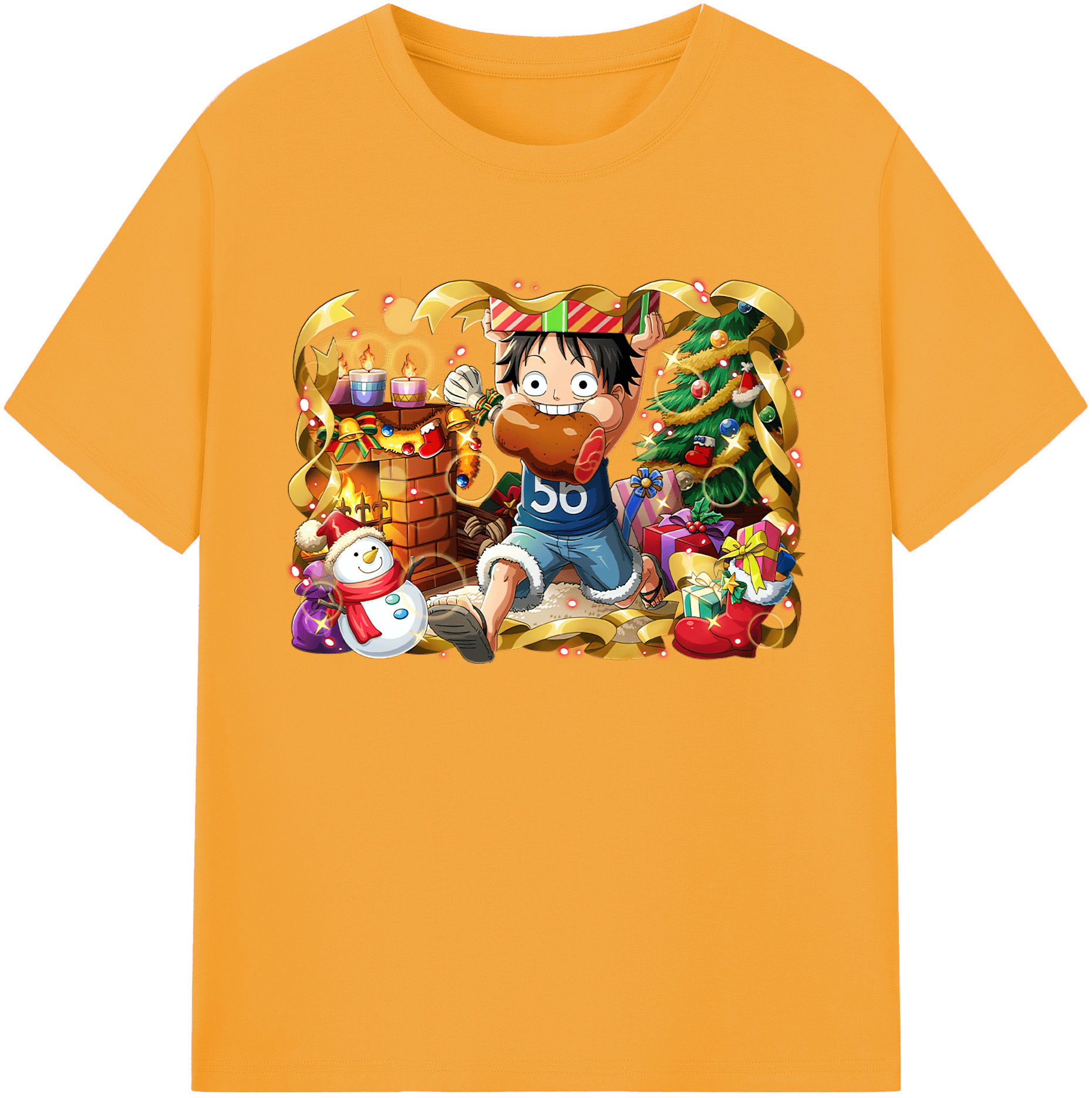 ワンピース モンキー・D・ルフィ ONE PIECE Monkey D. Luffy 綿100％ メンズ半袖Tシャツ｜肌触りやわらか＆通気性