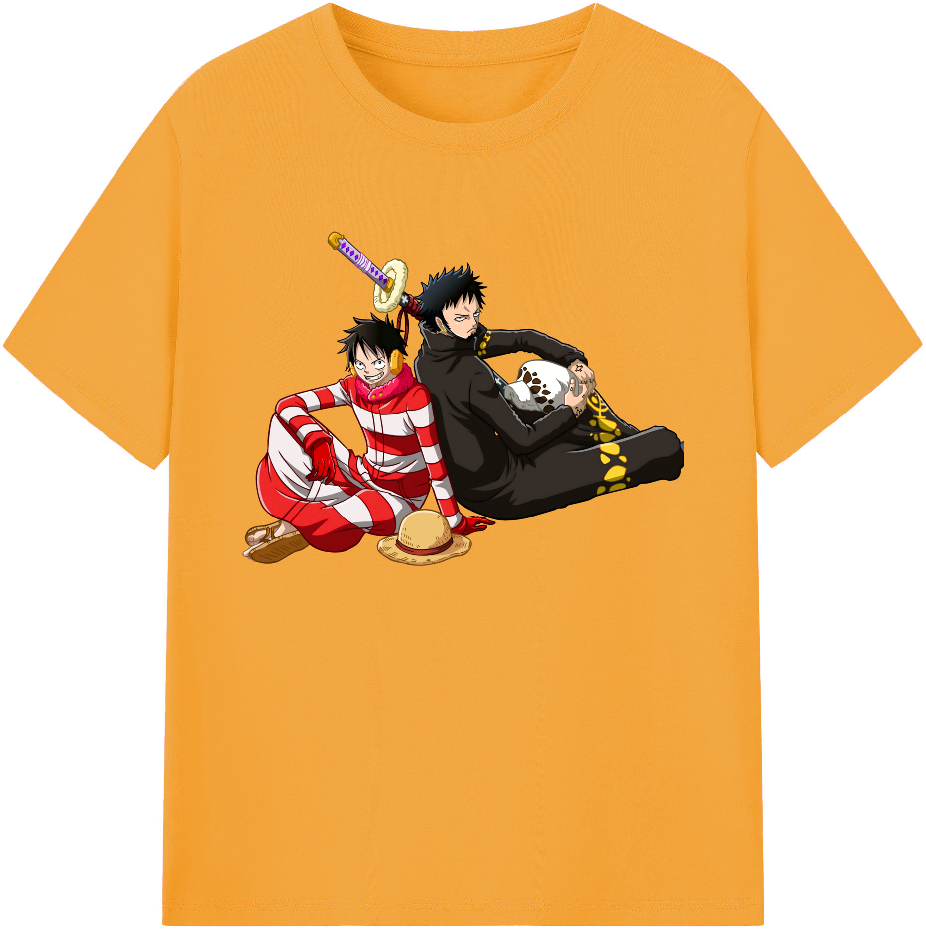 ワンピース モンキー・D・ルフィ ONE PIECE Monkey D. Luffy 綿100％ メンズ半袖Tシャツ｜肌触りやわらか＆通気性