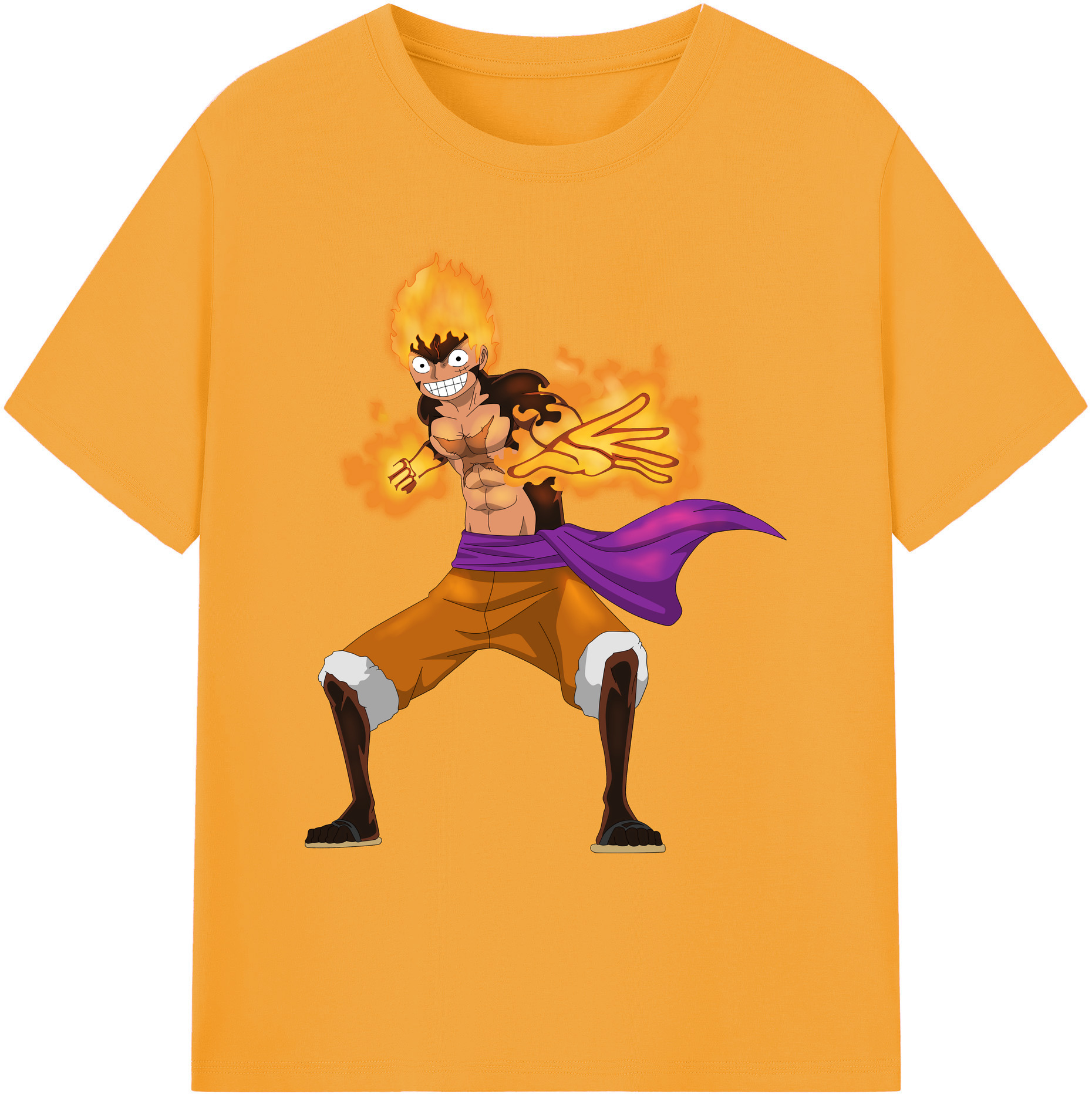 ワンピース モンキー・D・ルフィ ONE PIECE Monkey D. Luffy 綿100％ メンズ半袖Tシャツ｜肌触りやわらか＆通気性