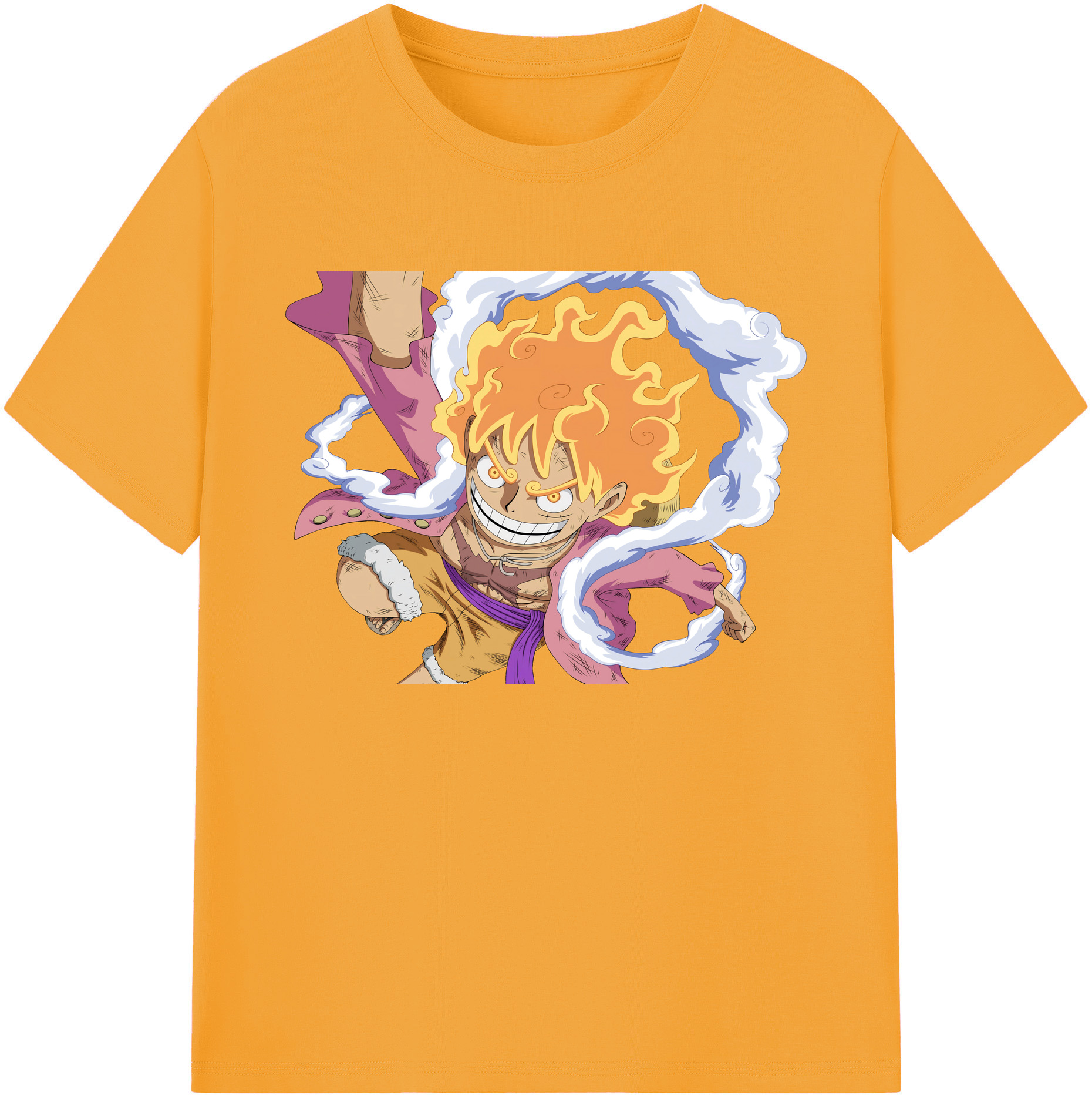 ワンピース モンキー・D・ルフィ ONE PIECE Monkey D. Luffy 綿100％ メンズ半袖Tシャツ｜肌触りやわらか＆通気性