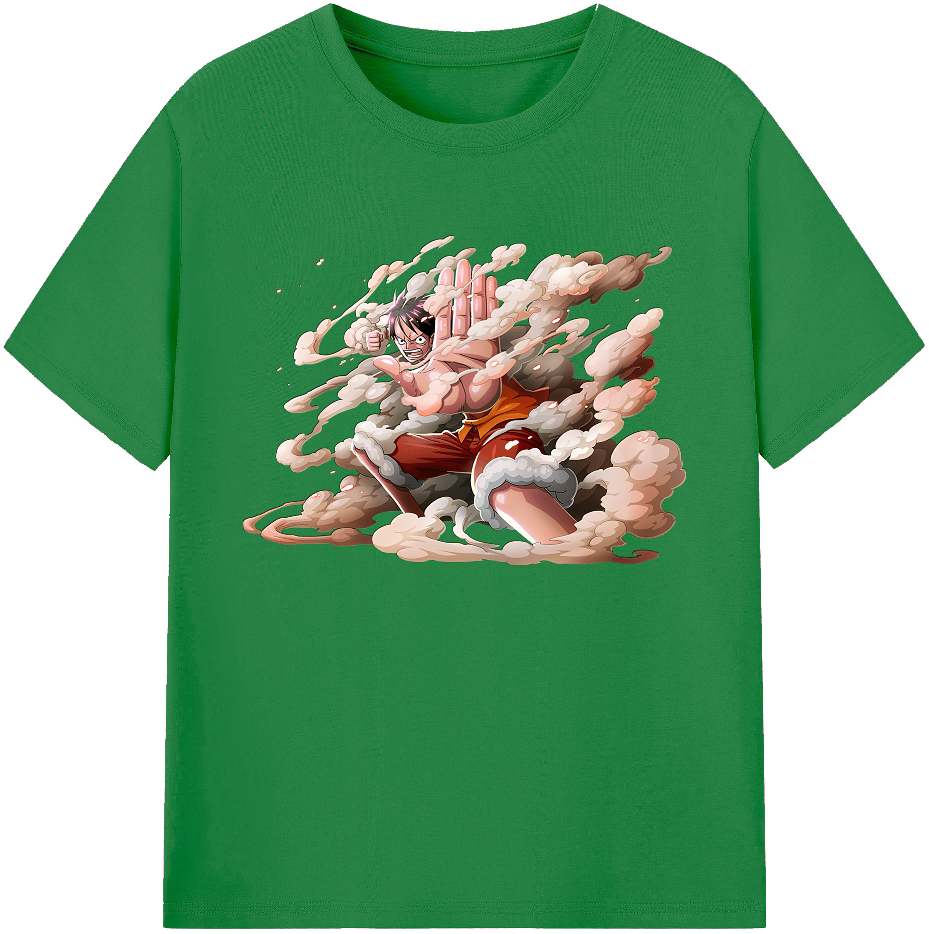 ワンピース モンキー・D・ルフィ ONE PIECE Monkey D. Luffy 綿100％ メンズ半袖Tシャツ｜肌触りやわらか＆通気性