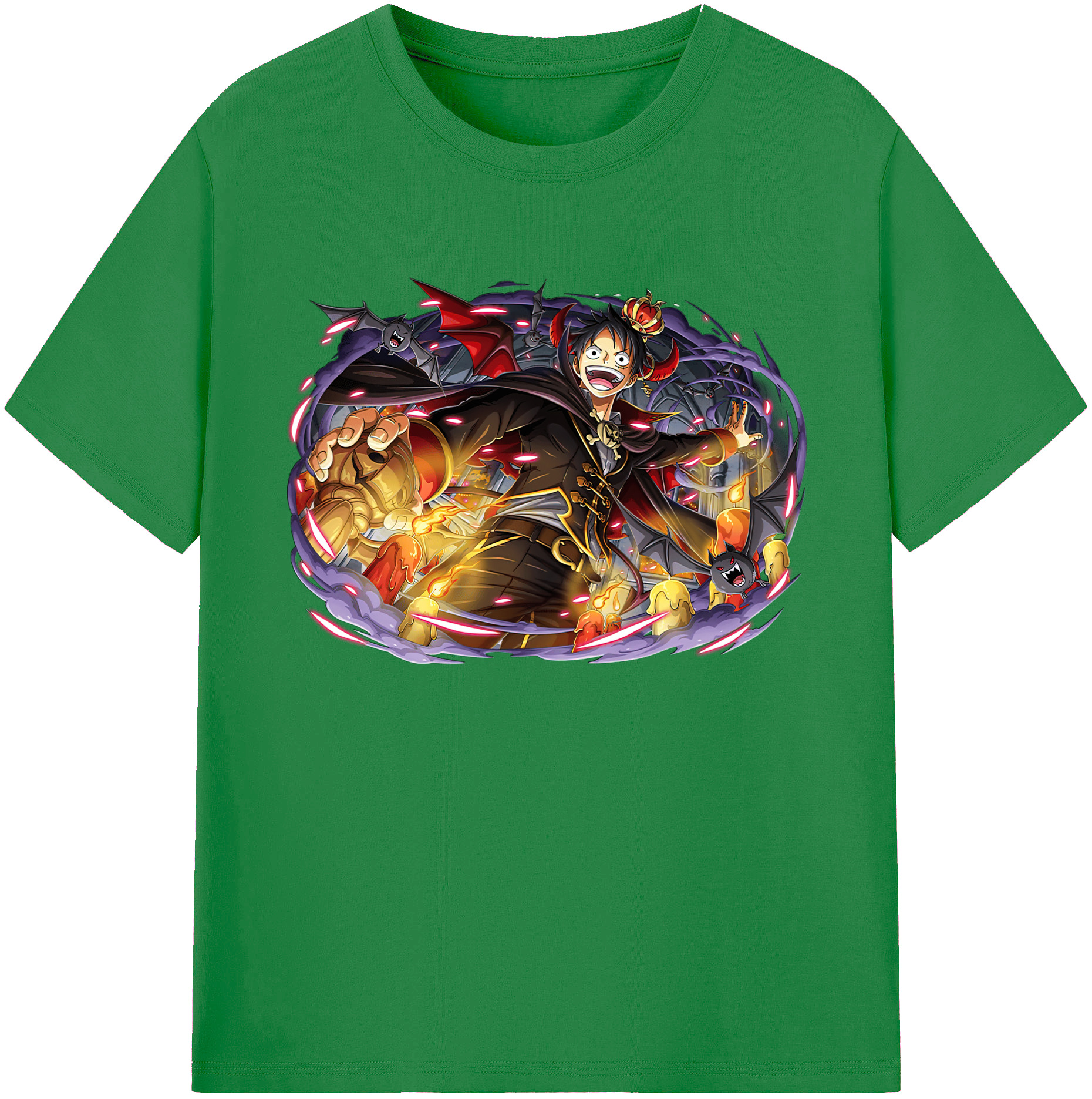 ワンピース モンキー・D・ルフィ ONE PIECE Monkey D. Luffy 綿100％ メンズ半袖Tシャツ｜肌触りやわらか＆通気性